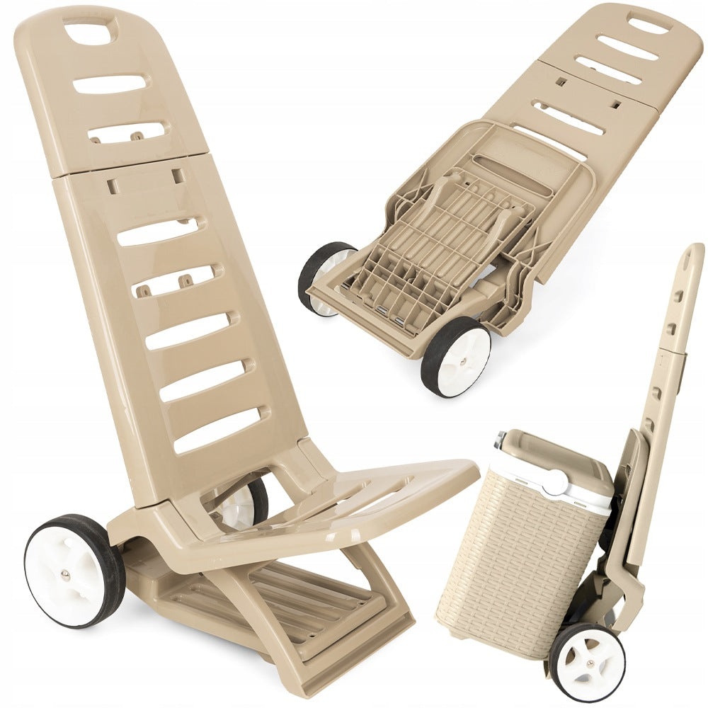 BEACH CHAIR FOLDING GARDEN CHAIR TOURIST TRANSPORT TROLLEY 120KG.