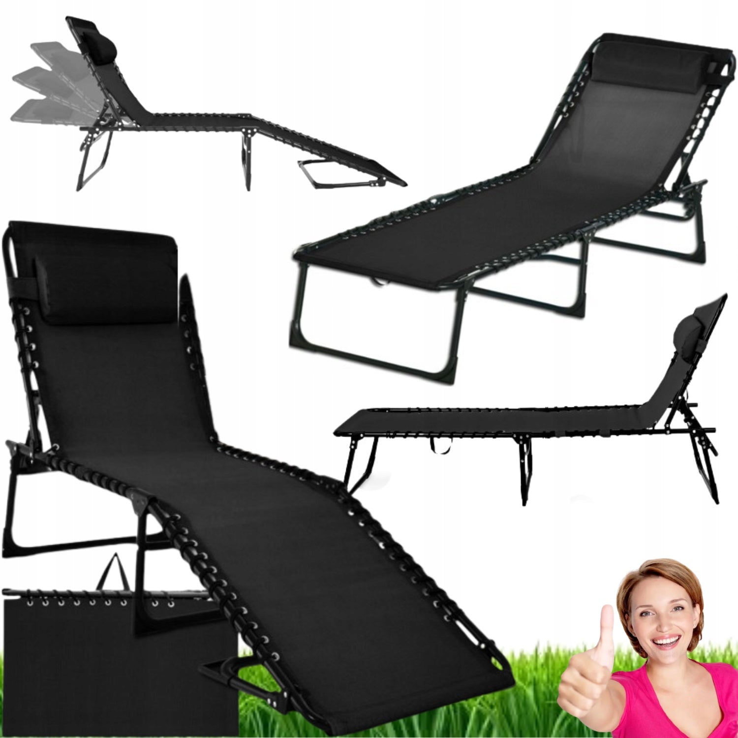 BEACH CHAIR FOLDING POOL CHAIR STRONG WITH BACKREST
