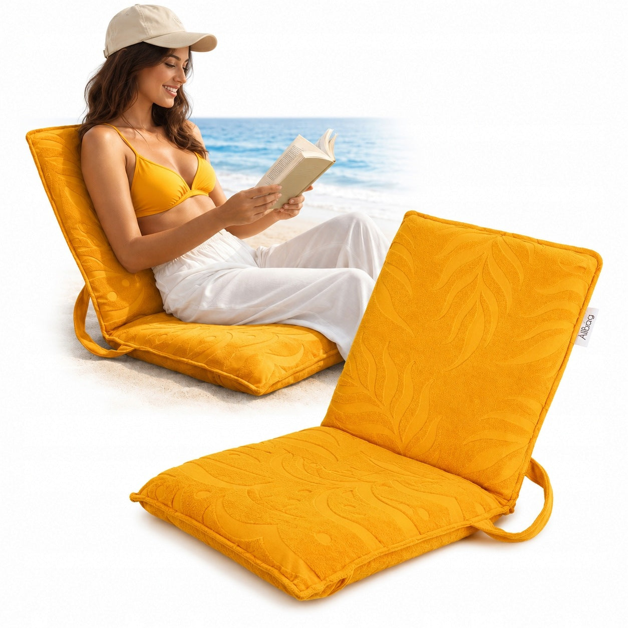BEACH CHAIR FOLDING TERRY LIGHT HOLIDAY FOR TERRACE GARDEN 150KG