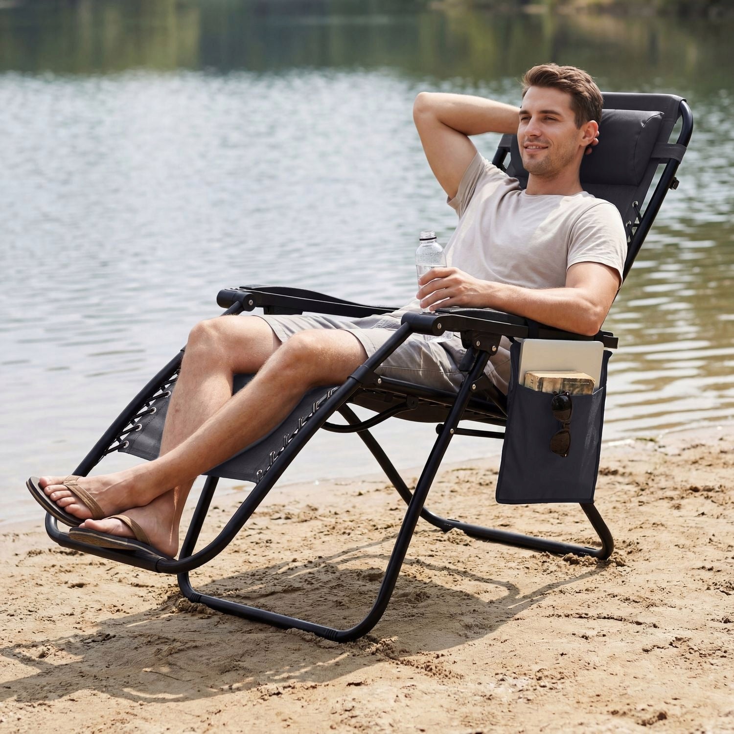 BEACH CHAIR FOLDING ZERO GRAVITY LUVERNO Brand Luverno