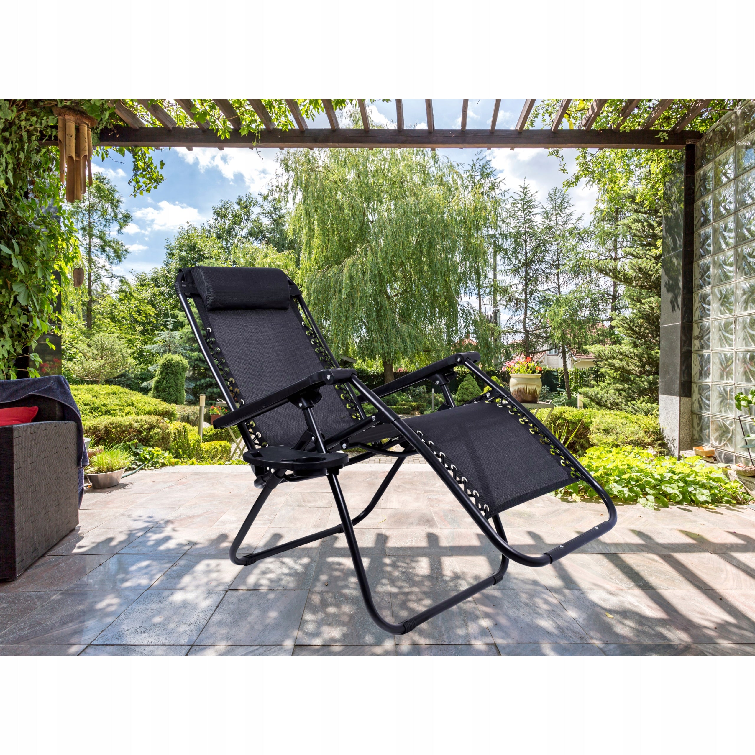 BEACH CHAIR FOLDINGFOR GARDEN ARMCHAIR TOURIST CHAIR +TABLE Brand Gardina