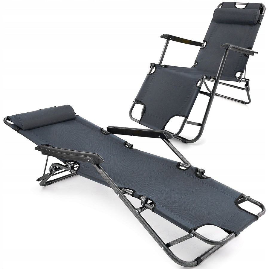 BEACH CHAIR GARDEN CHAIR SOPRATO FOLDING 3 COLORS 2IN1 Manufacturer code L02 leżak plażowy 2