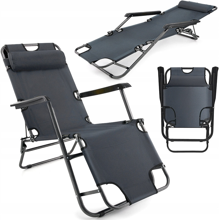 BEACH CHAIR GARDEN CHAIR SOPRATO FOLDING 3 COLORS 2IN1