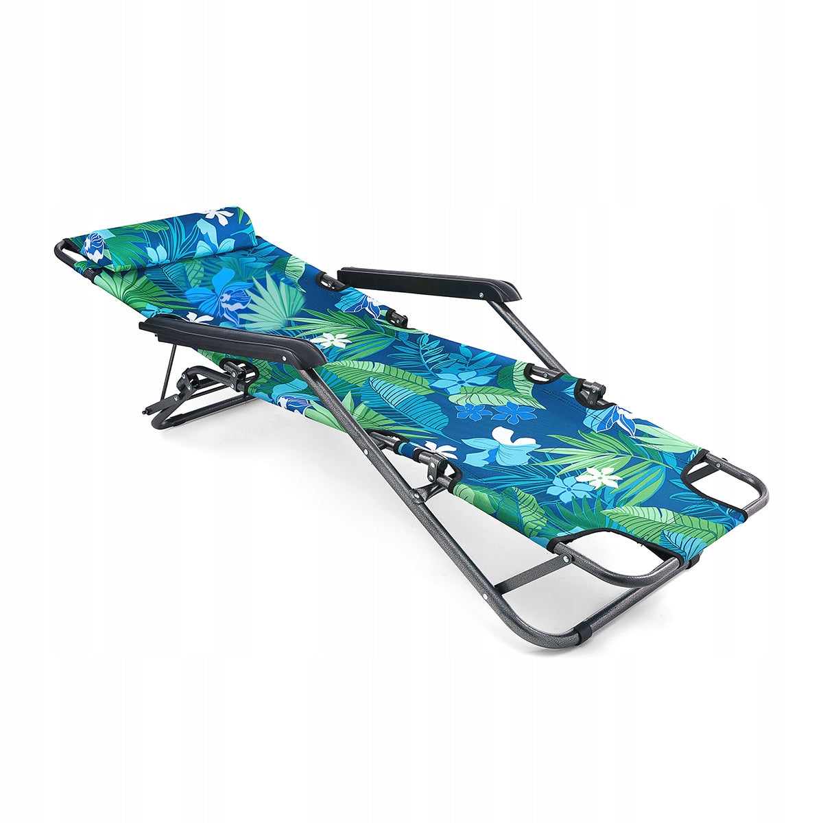 BEACH CHAIR GARDEN CHAIR SOPRATO FOLDING HAWAIIAN FLOWERS 2IN1 GREEN Frame material metal
