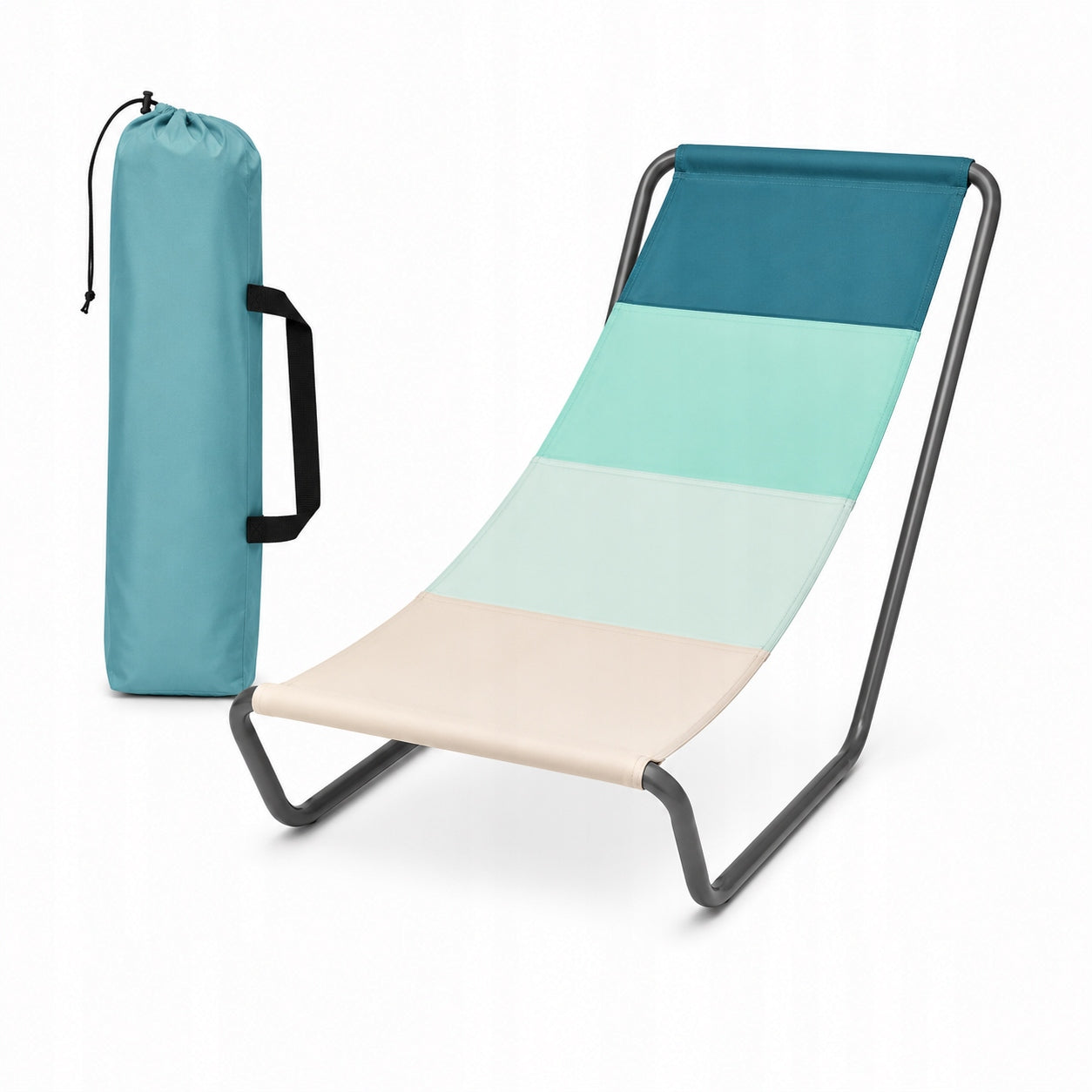 BEACH CHAIR YS-32 FOLDING BLUE WITH MOBILE BAG LIGHT FOR HOLIDAYS