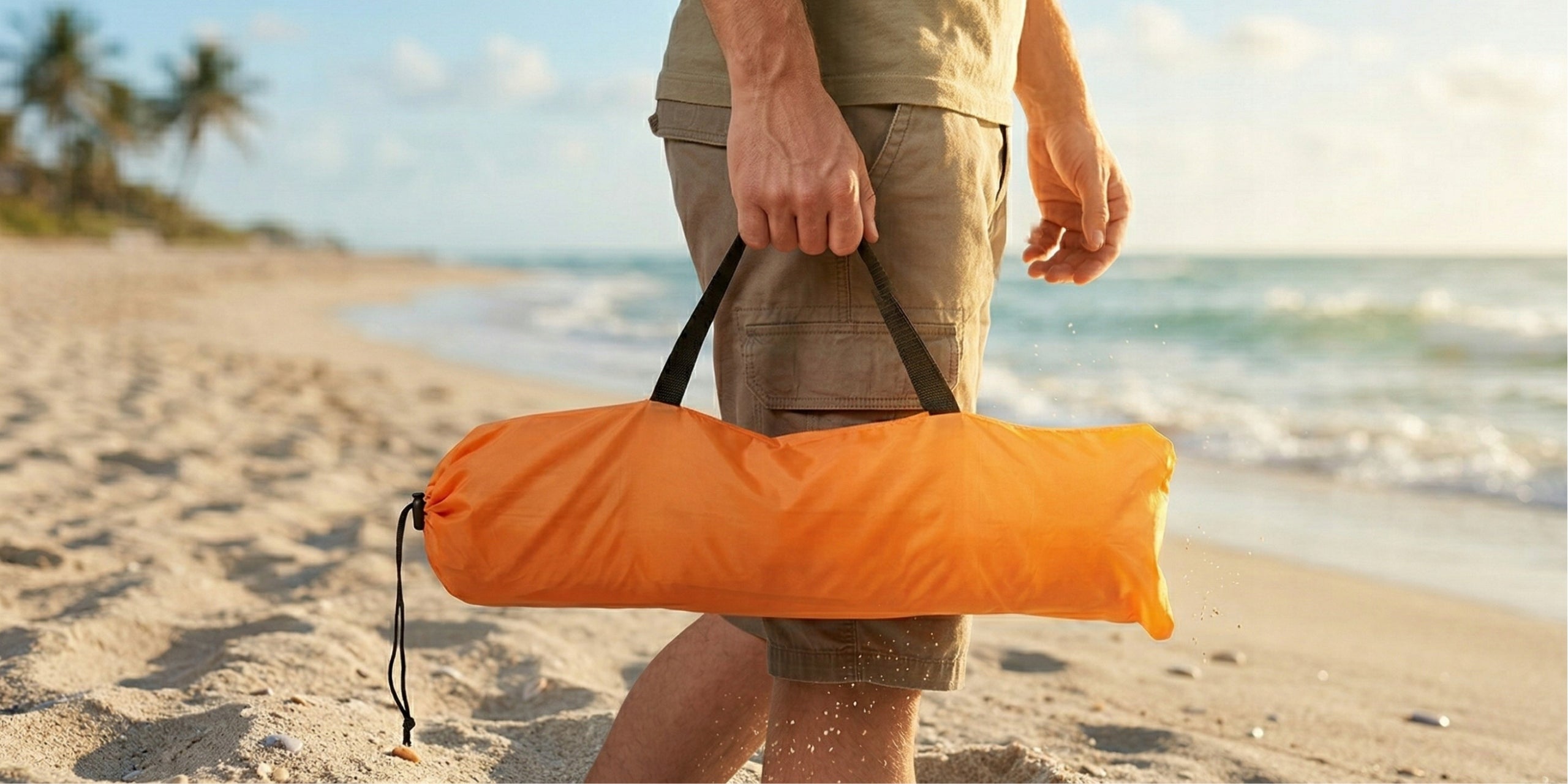 BEACH CHAIR YS-32 FOLDING ORANGE WITH MOBILE BAG LIGHT FOR HOLIDAYS Packaging status original