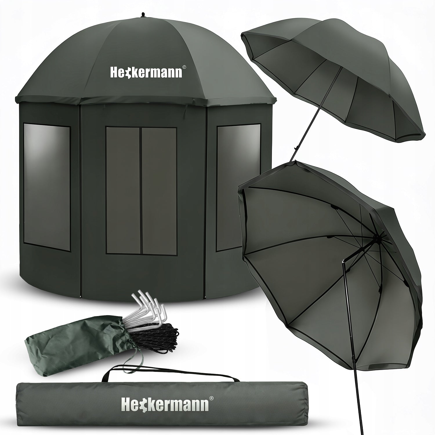 BEACH GARDEN FISHING TENT BUILT-IN WITH FULL COVER 220CM + UMBRELLA