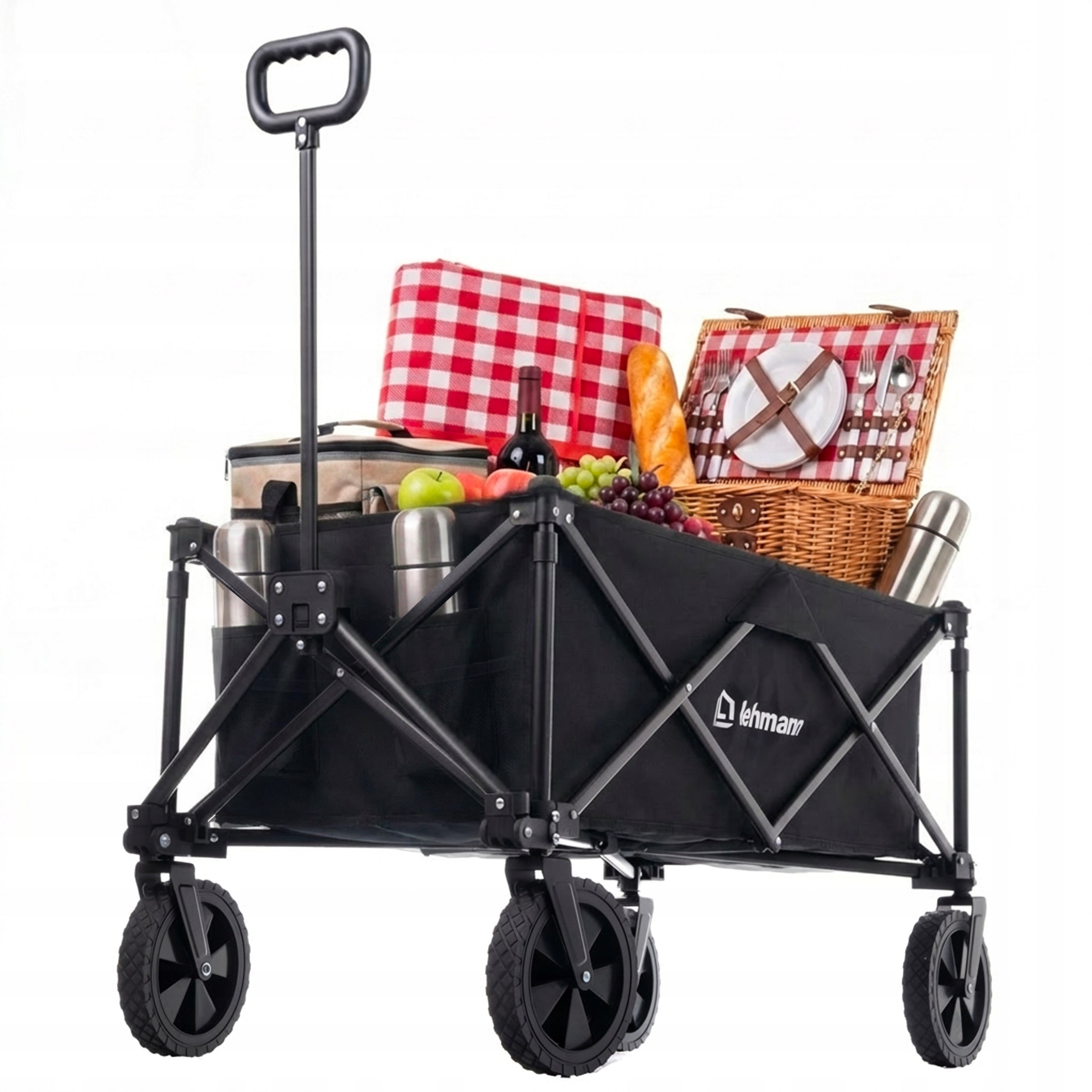 BEACH HIKING CART GARDEN OFF-ROAD TRANSPORT FOLDING WHEELS 360 Wheels number 4