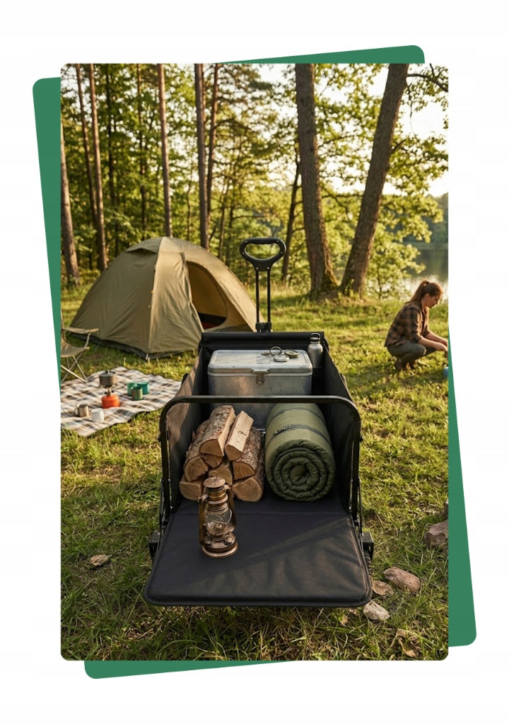 BEACH HIKING TROLLEY GARDEN FOLDING OPENING REAR 150KG camping Manufacturer code Wózek 150kg OTWEIRANY TYŁ