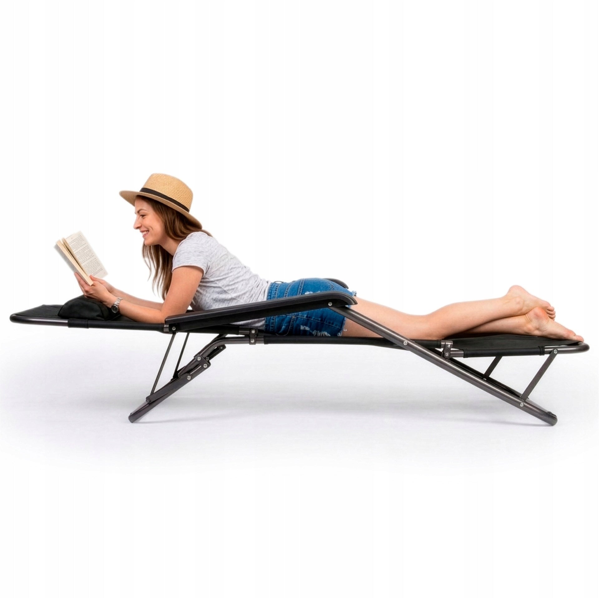 BEACH LOUNGER FOLDING CHAIR ZERO GRAVITY TOURIST CHAIR 2in1 Kind sunbed