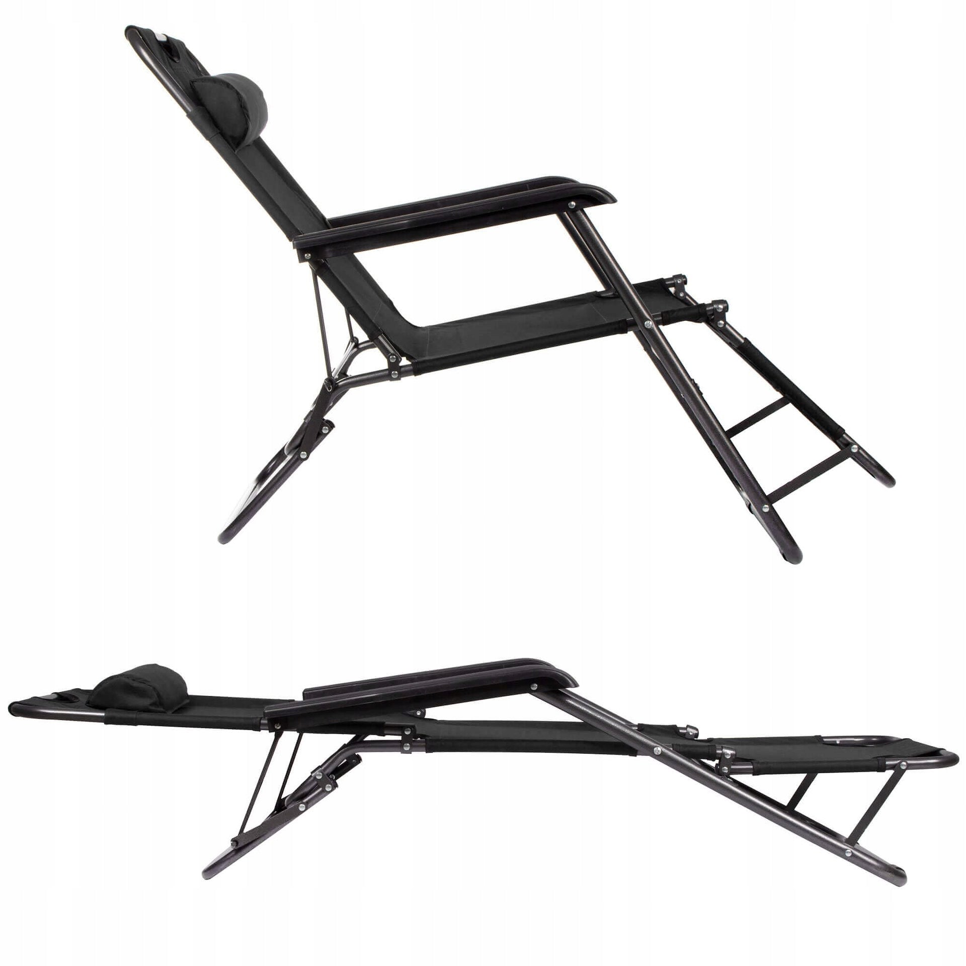 BEACH LOUNGER FOLDING CHAIR ZERO GRAVITY TOURIST CHAIR 2in1 Length (longer side) 120 cm