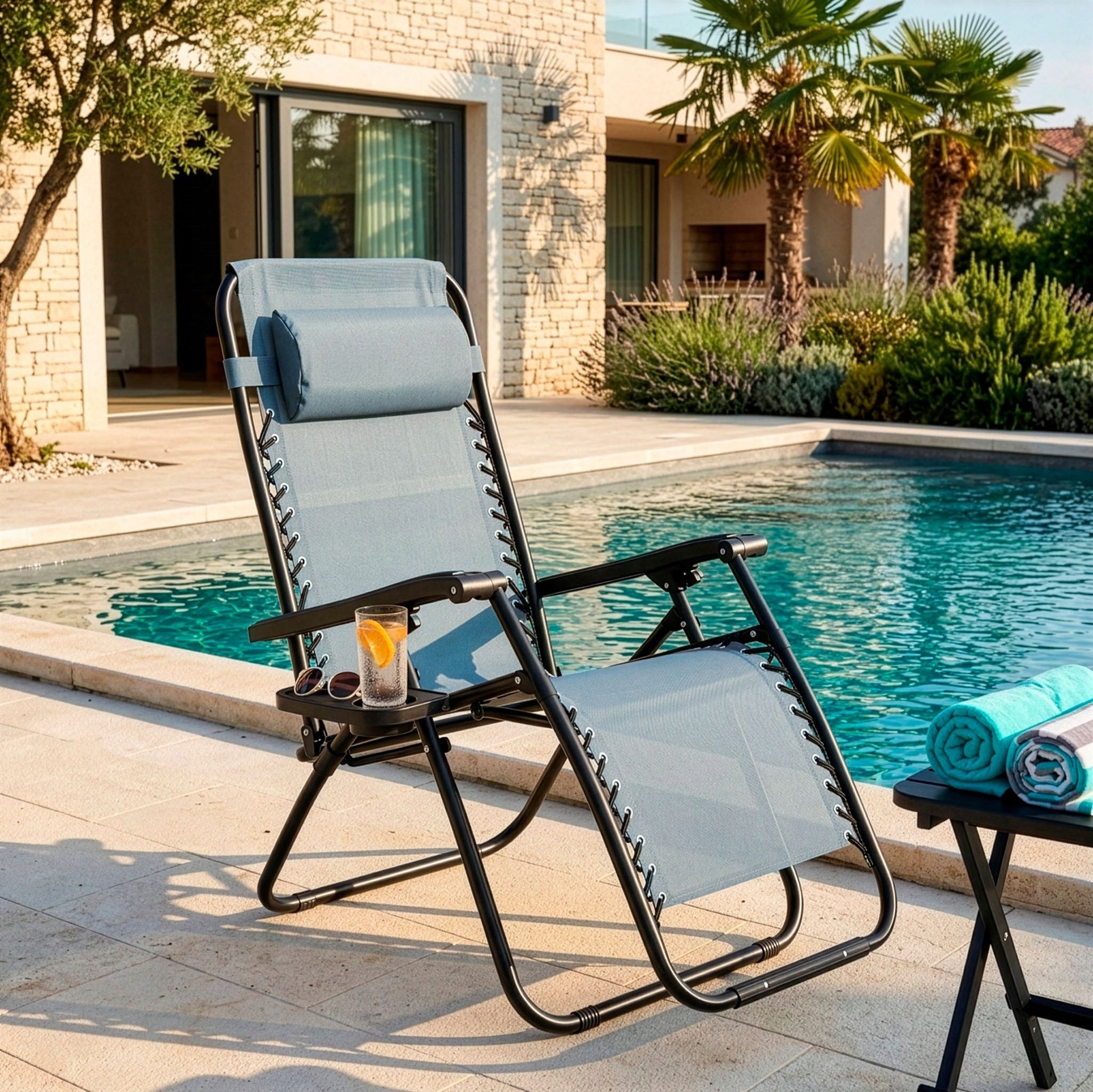 BEACH LOUNGER FOLDING CHAIR ZERO GRAVITY TOURIST CHAIR 2in1 Manufacturer code GC0010