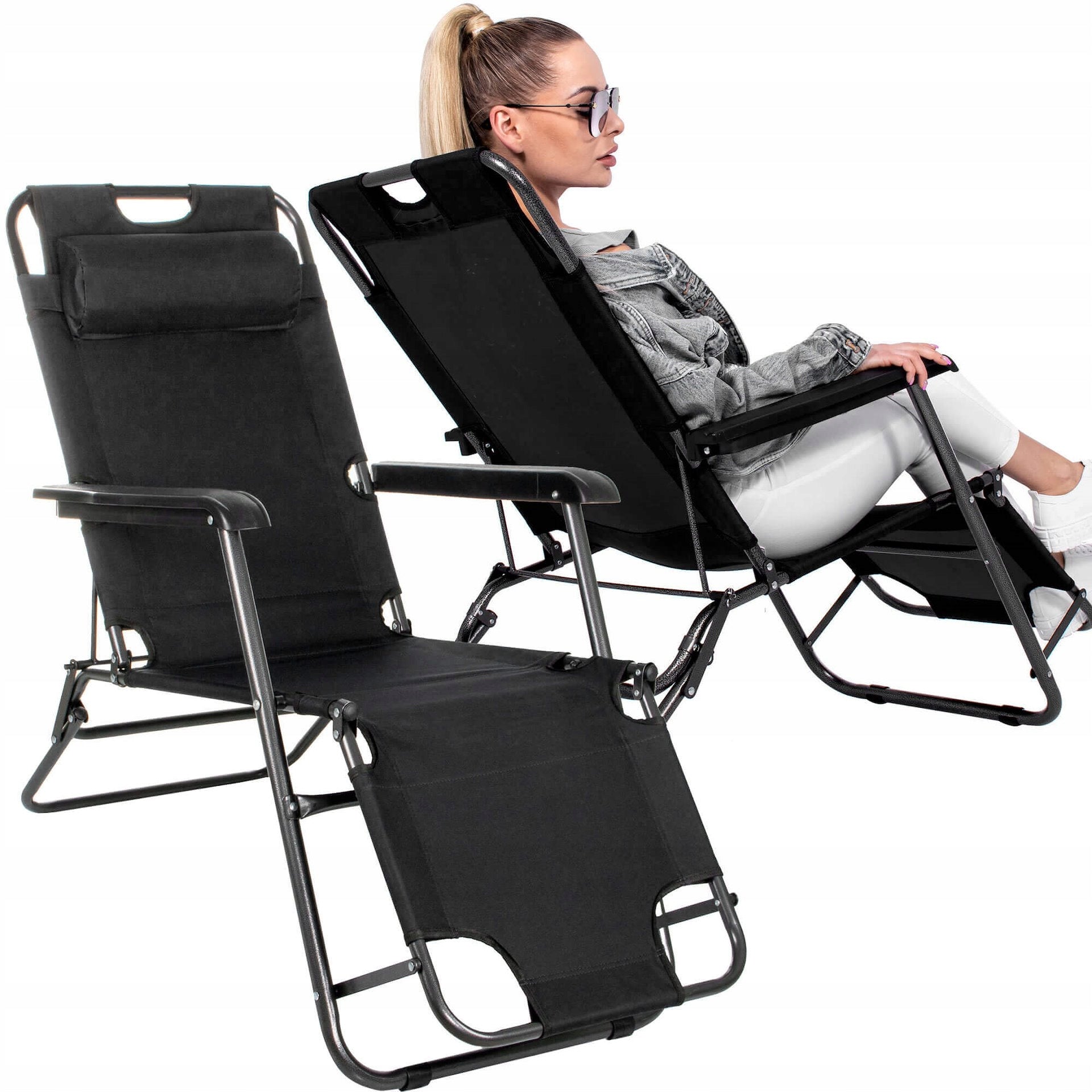 BEACH LOUNGER FOLDING CHAIR ZERO GRAVITY TOURIST CHAIR 2in1 Seat material synthetic