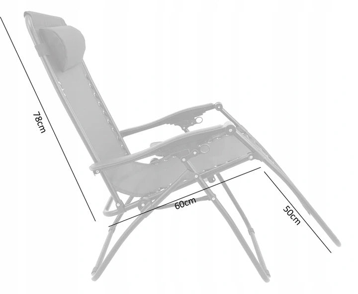 BEACH LOUNGER FOLDING WITH STAND POCKET AND HEADREST BLACK Manufacturer code LEZ5934