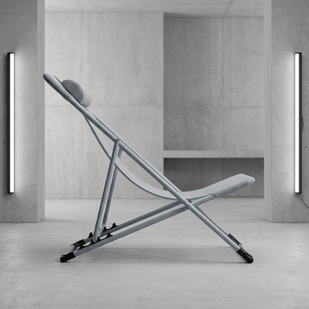 BEACH LOUNGER FOR BALCONY FOLDING ADJUSTABLE GREY LIGHT YS-31 Kind sunbed