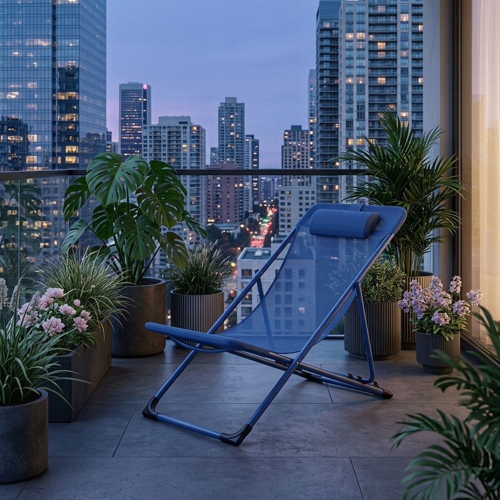 BEACH LOUNGER FOR BALCONY FOLDING ADJUSTABLE NAVY LIGHT YS-31 Model YS-31
