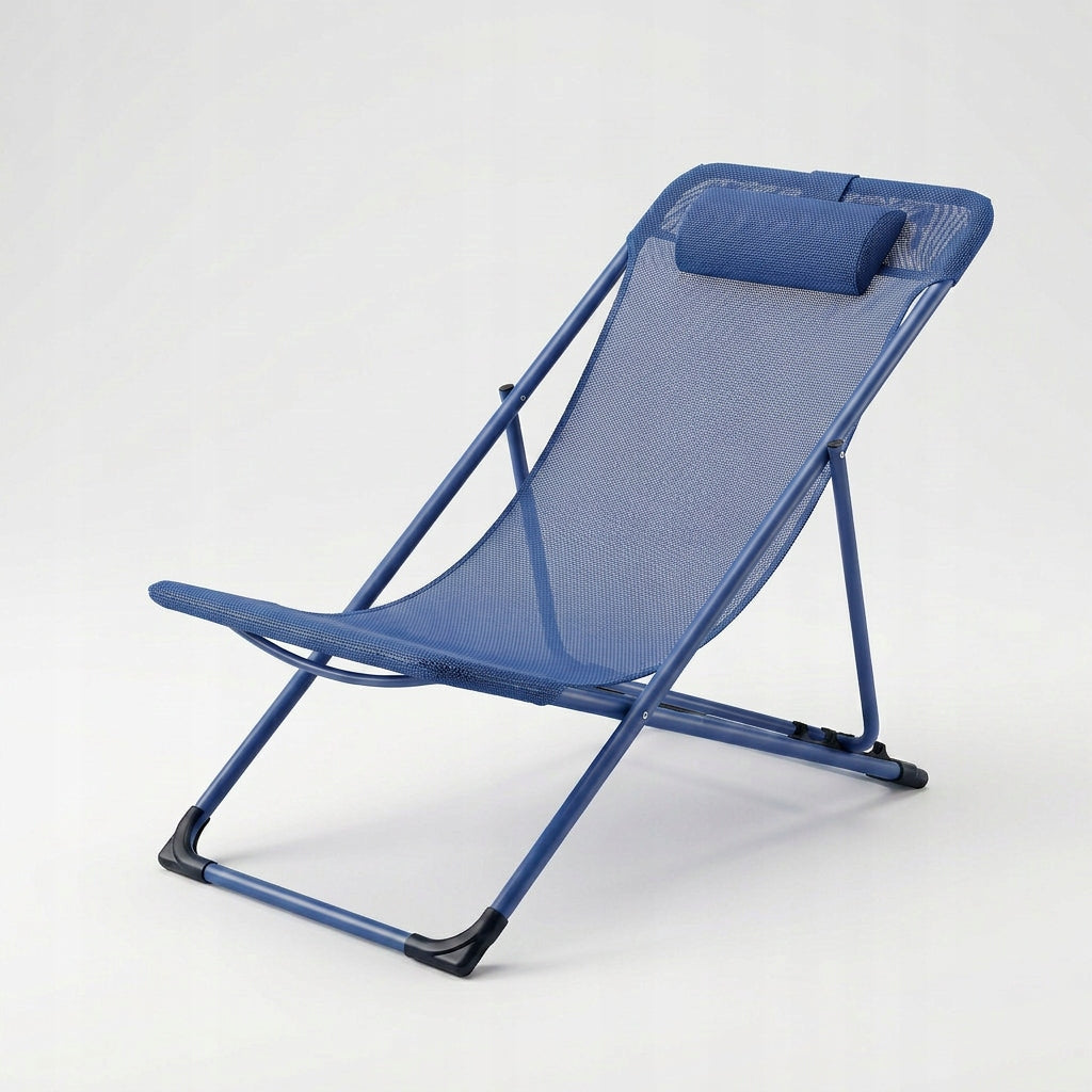 BEACH LOUNGER FOR BALCONY FOLDING ADJUSTABLE NAVY LIGHT YS-31 Packaging status original