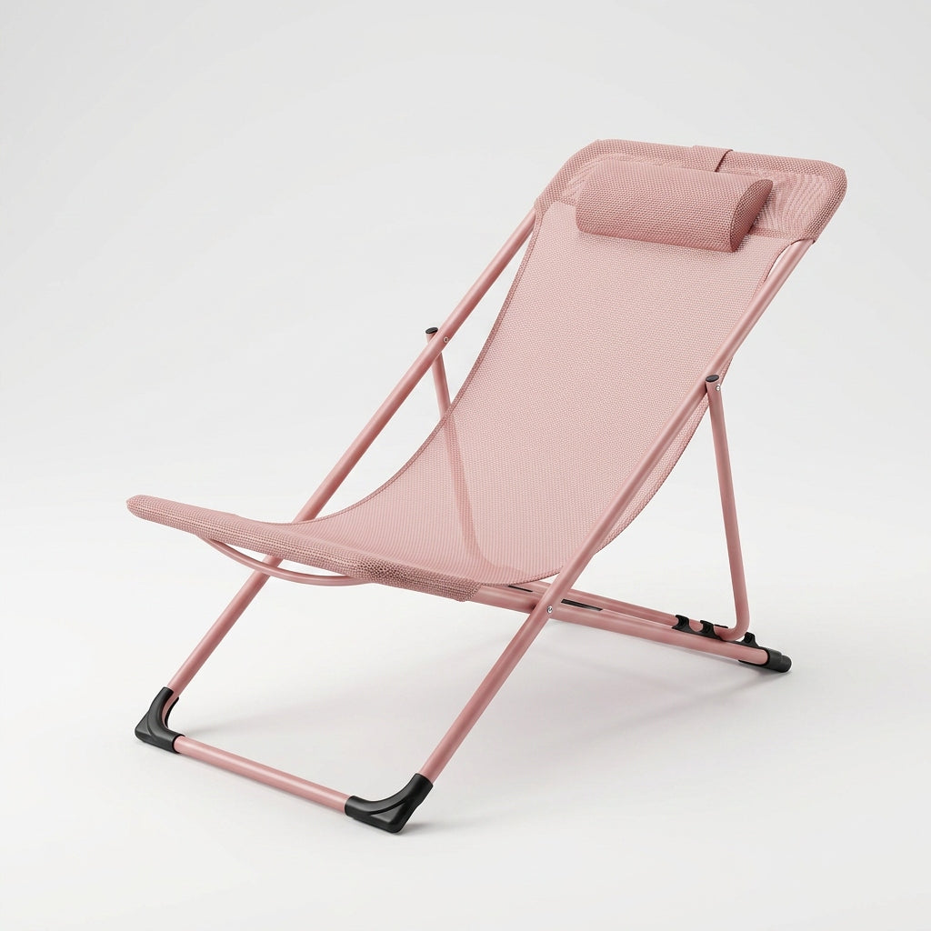 BEACH LOUNGER FOR BALCONY FOLDING ADJUSTABLE PINK LIGHT YS-31 Packaging status original