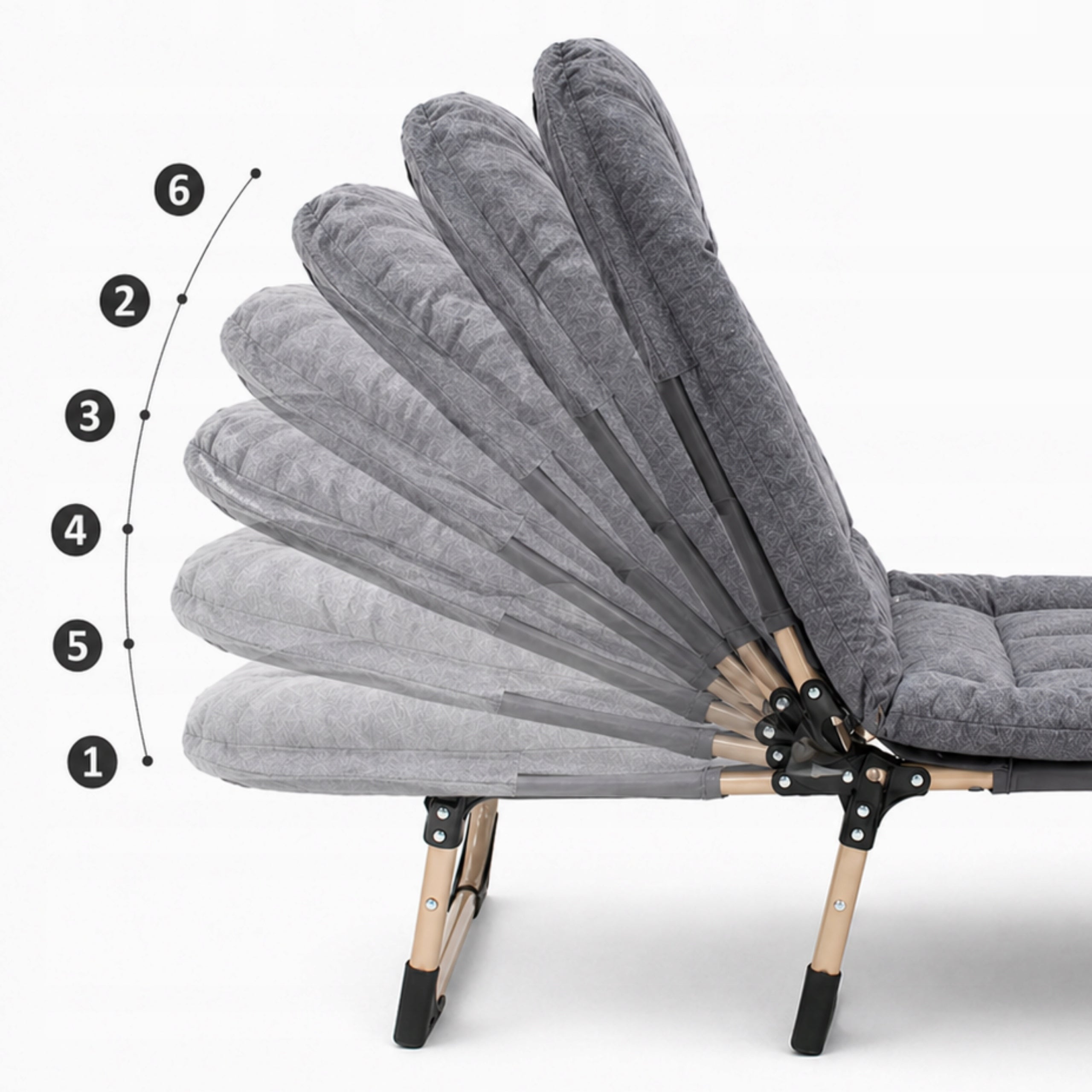 BEACH LOUNGER GARDEN COUCH FOLDING ADJUSTABLE HIKING GREY 200x65 Packaging status original