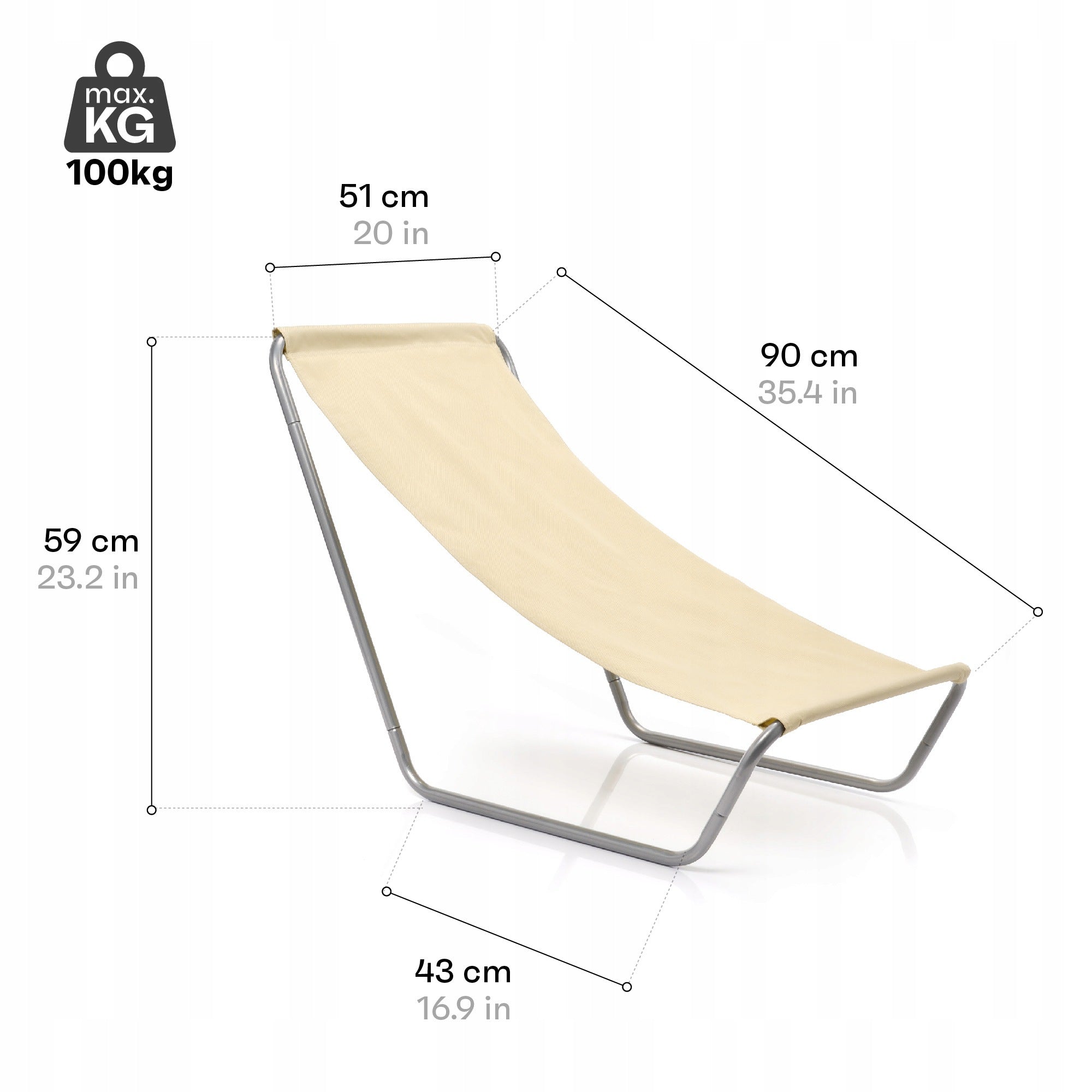 BEACH LOUNGER GARDEN STEEL FOLDING LIGHTWEIGHT METEOR SLUMBER with cover Manufacturer code 16536