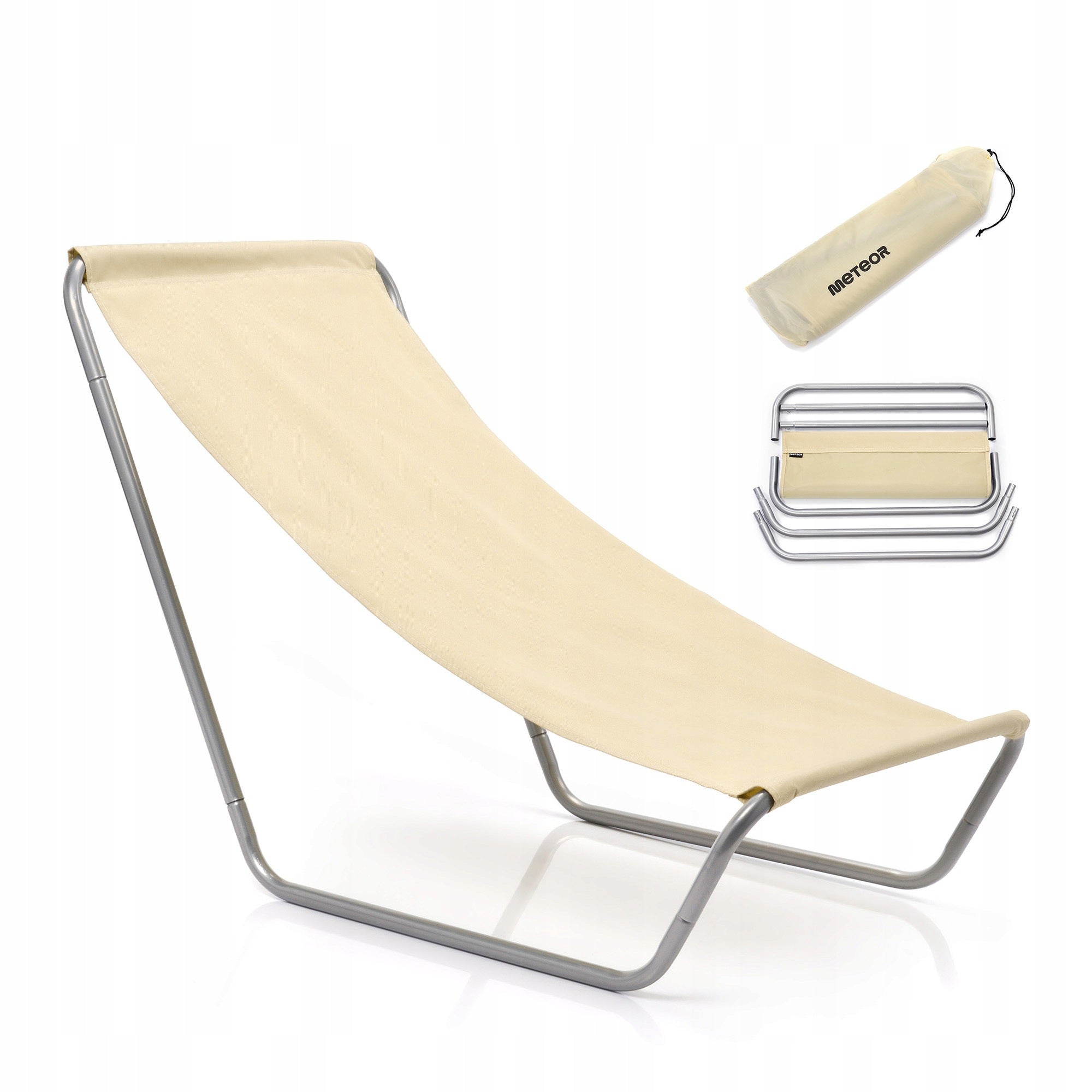 BEACH LOUNGER GARDEN STEEL FOLDING LIGHTWEIGHT METEOR SLUMBER with cover