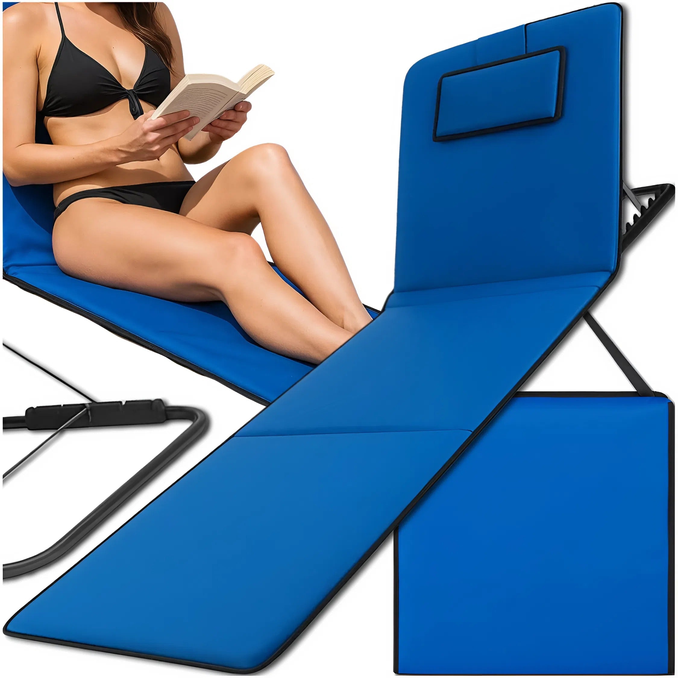 BEACH MAT FOLDING LOUNGER ADJUSTABLE BEACH LOUNGER WITH BACKREST Manufacturer code 00023617