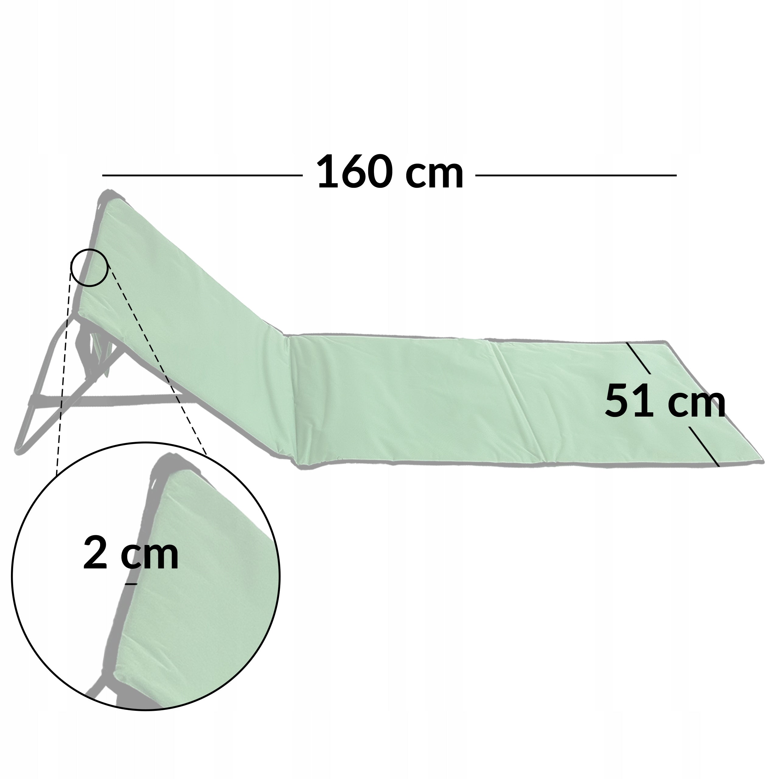 BEACH MAT FOLDING WITH BACK POCKET BEACH CHAIR MP101 GREEN Manufacturer code 5.10.13570