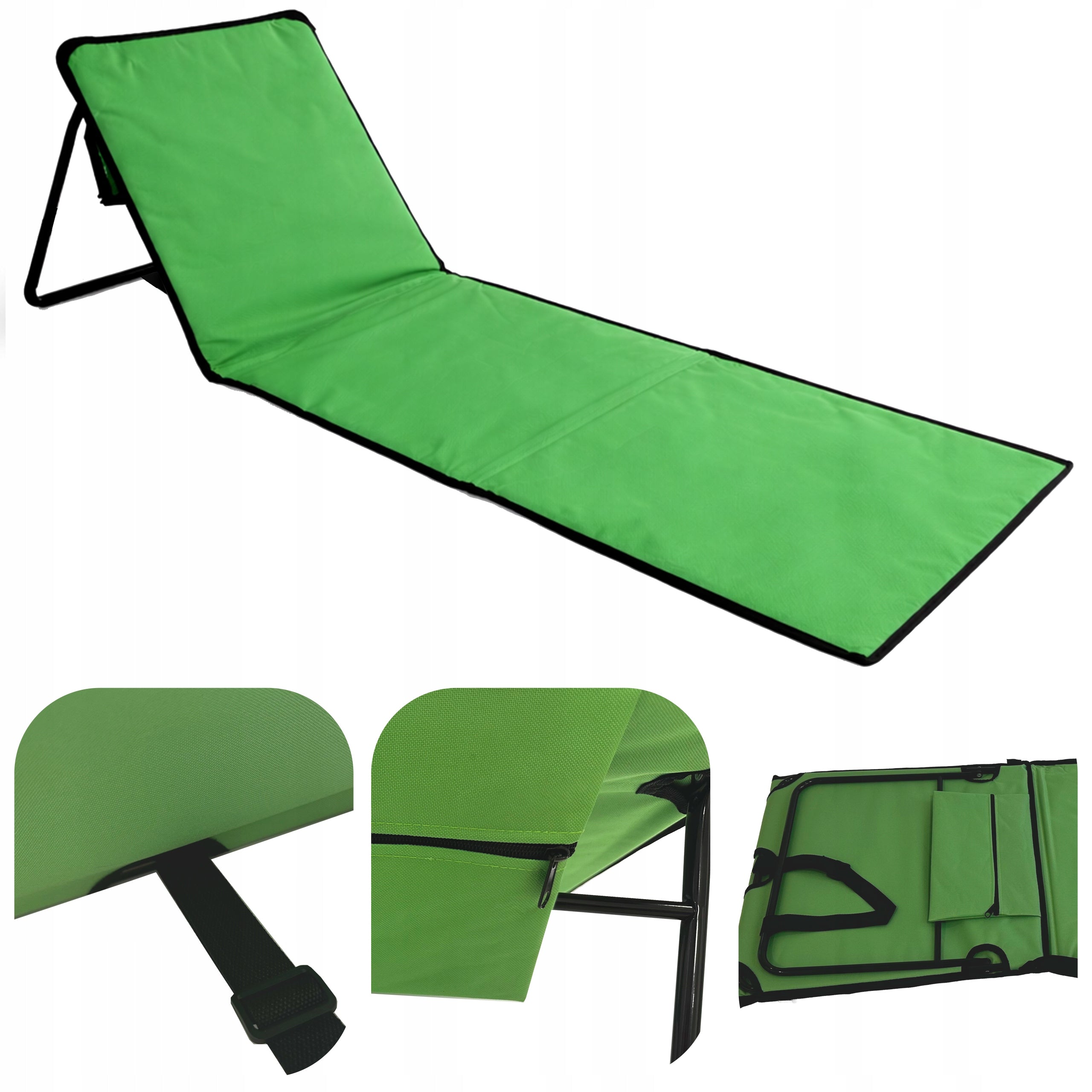 BEACH MAT FOLDING WITH BACK POCKET BEACH CHAIR MP101 GREEN Packaging status original