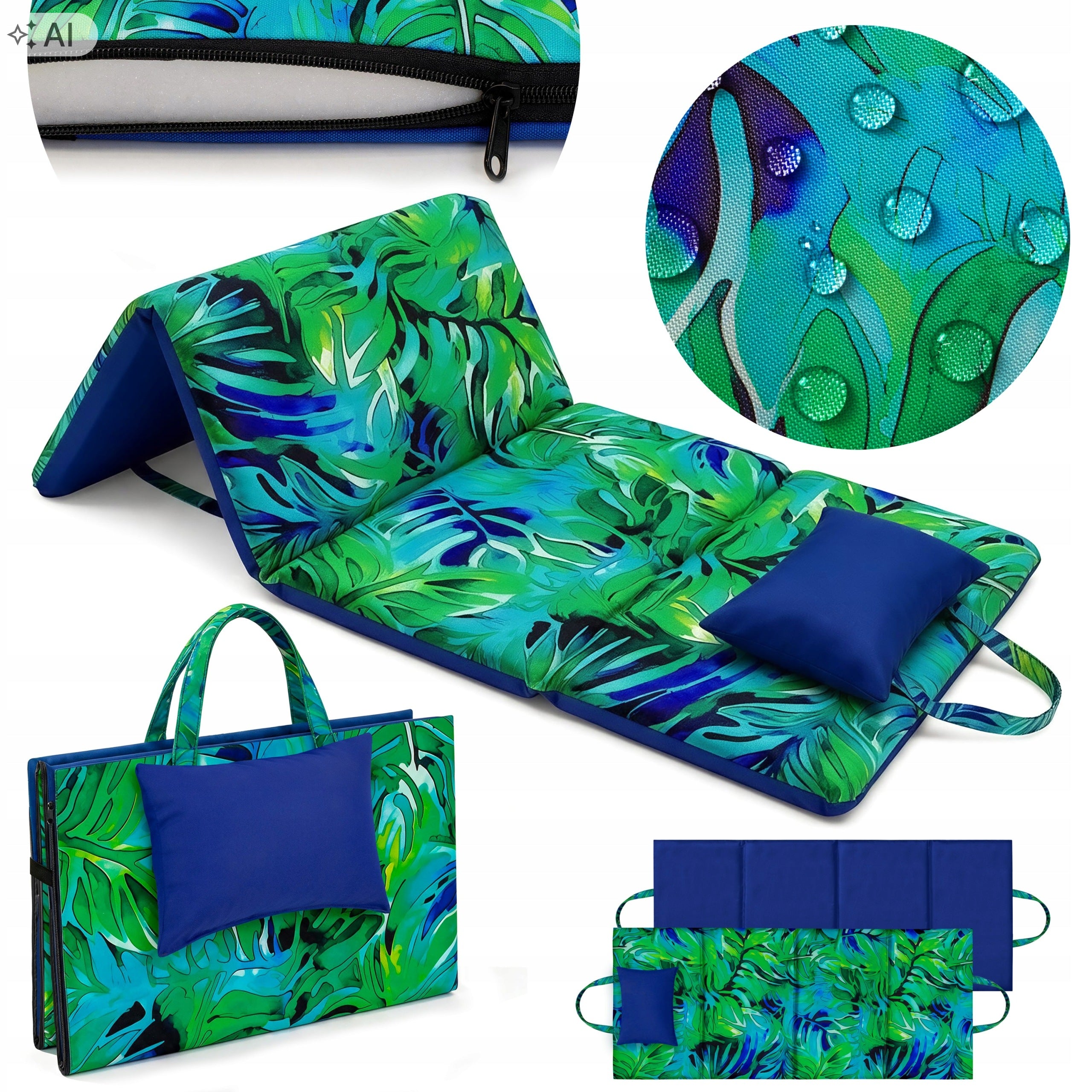 BEACH MAT FOR ROCKY BEACHES THICK LARGE FOLDING CROATIA 180x75x3 CM