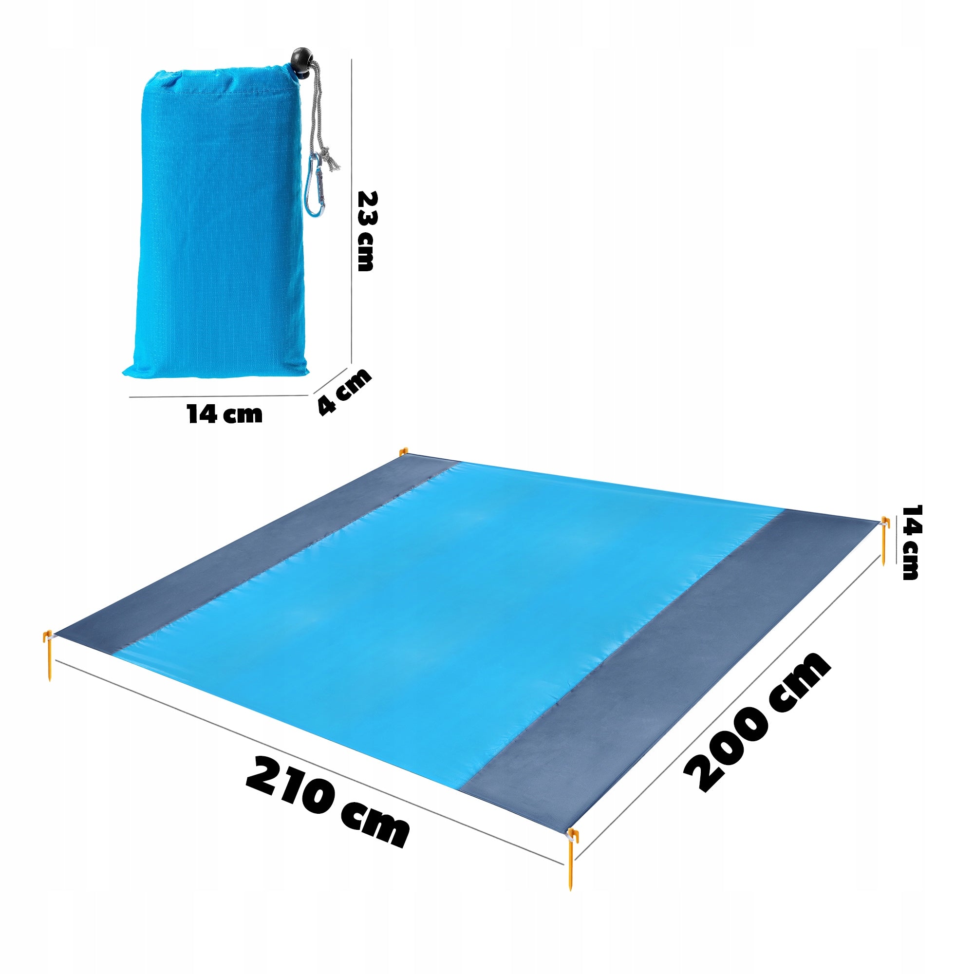 BEACH MAT PICNIC POCKET BEACH BLANKET 200x210 WOODPORN + HERRINGS Brand Kadax