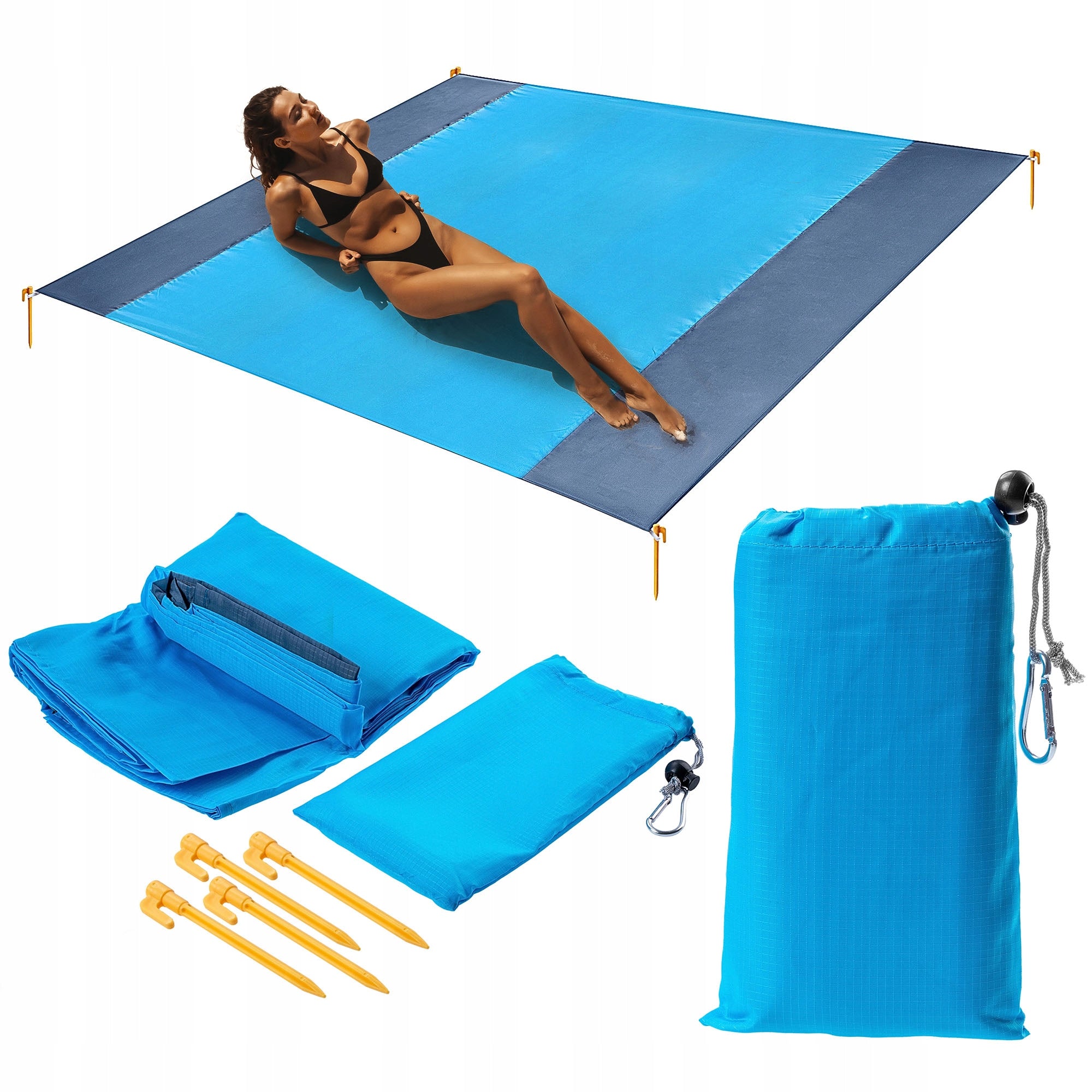BEACH MAT PICNIC POCKET BEACH BLANKET 200x210 WOODPORN + HERRINGS
