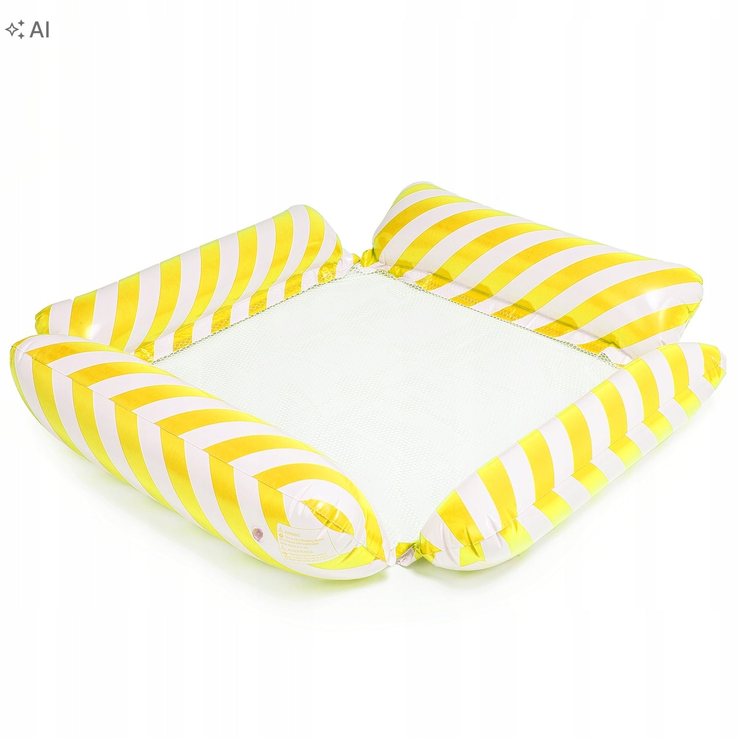 BEACH MATTRESS INFLATABLE SWIMMING WATER LOUNGER HAMMOCK FOR POOL BEACH WITH NET Manufacturer code MP7 MATERAC DO PŁYWANIA DMUCHANY ŻÓŁTY