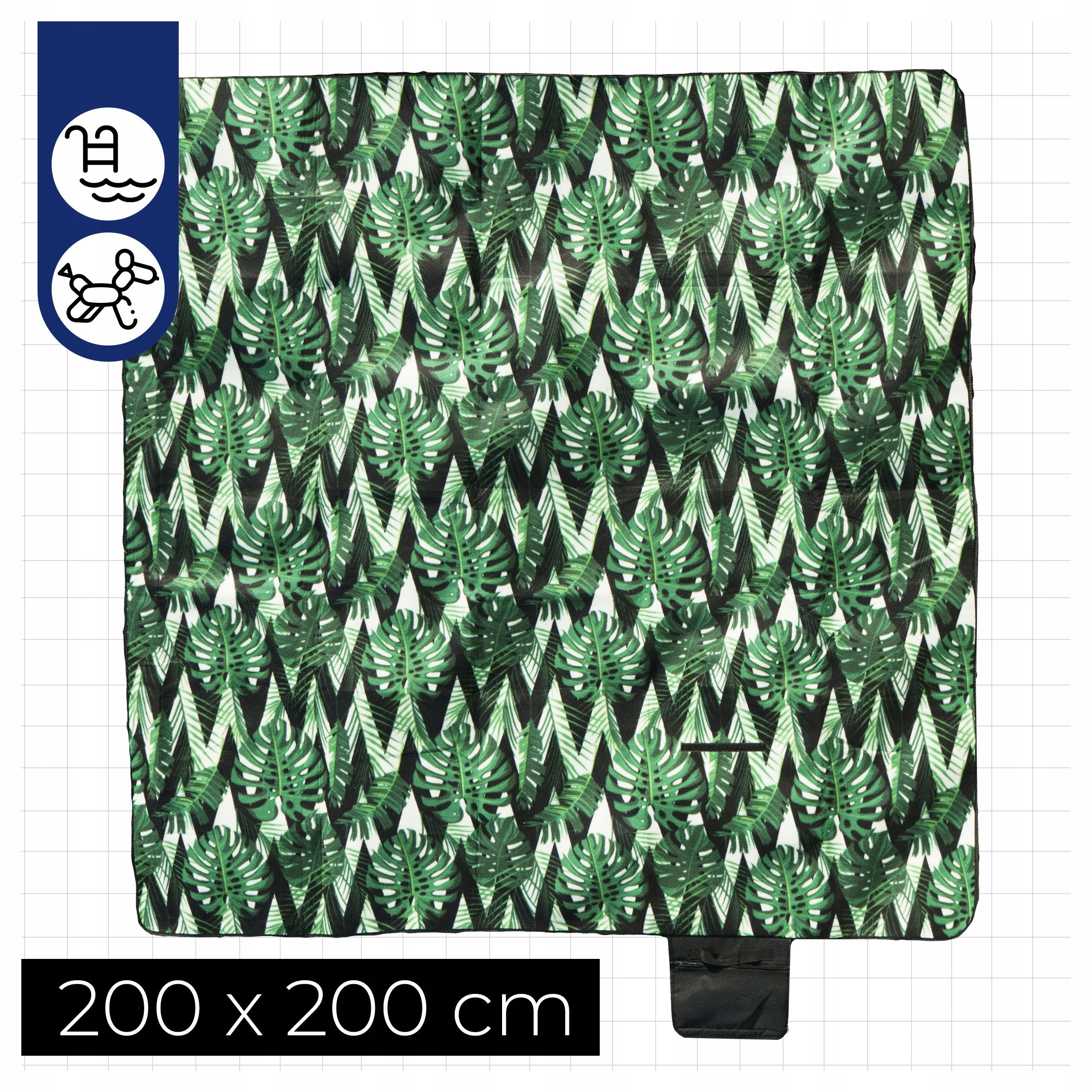 BEACH PICNIC BLANKET FOR CAMPING PICNIC HIKING MAT WATERPROOF 2 X 2 M Packaging status original