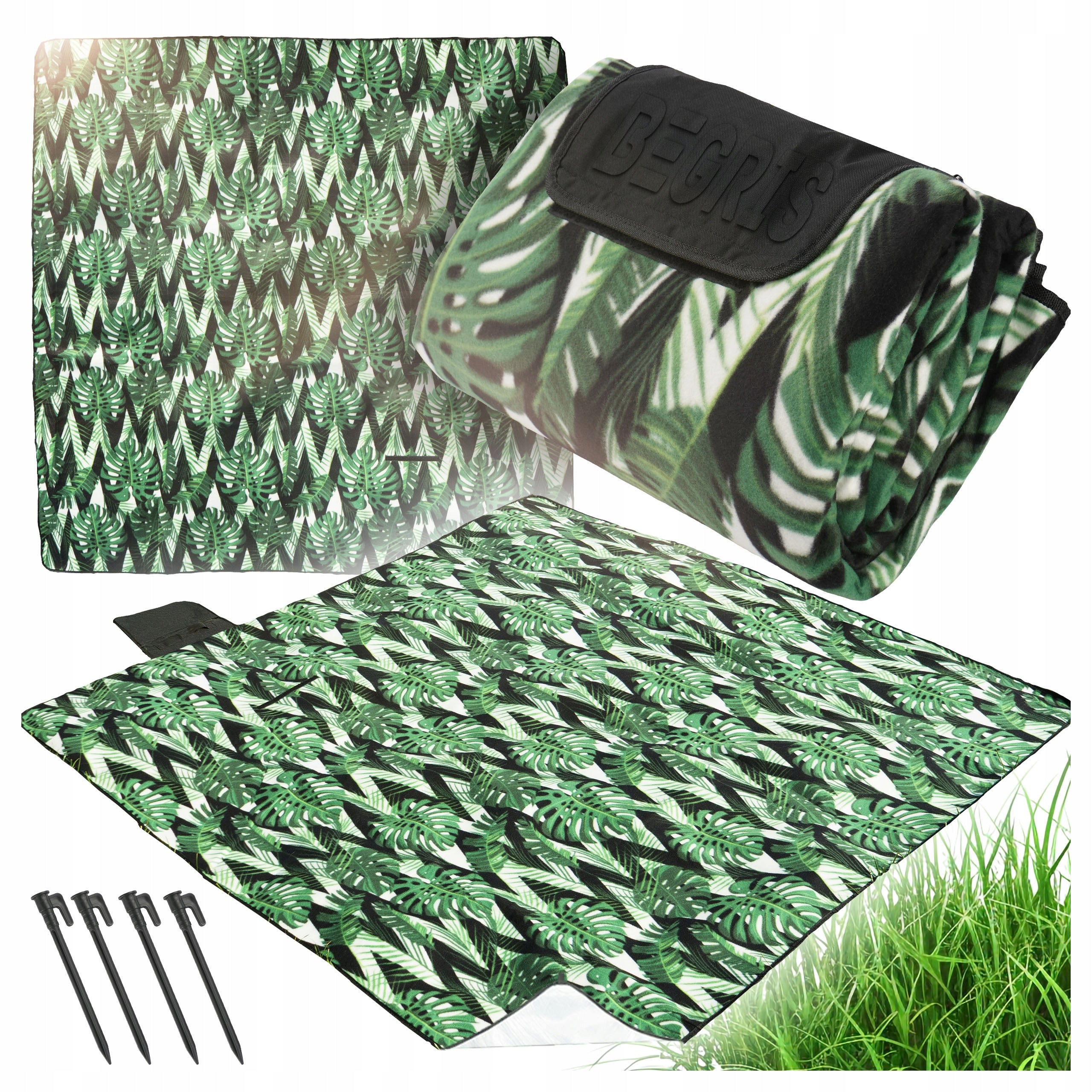 BEACH PICNIC BLANKET FOR CAMPING PICNIC HIKING MAT WATERPROOF 2 X 2 M