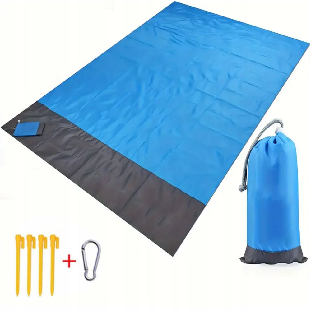 BEACH PICNIC BLANKET LARGE BEACH MAT 200x210cm CAMPING WATERPROOF HERRING