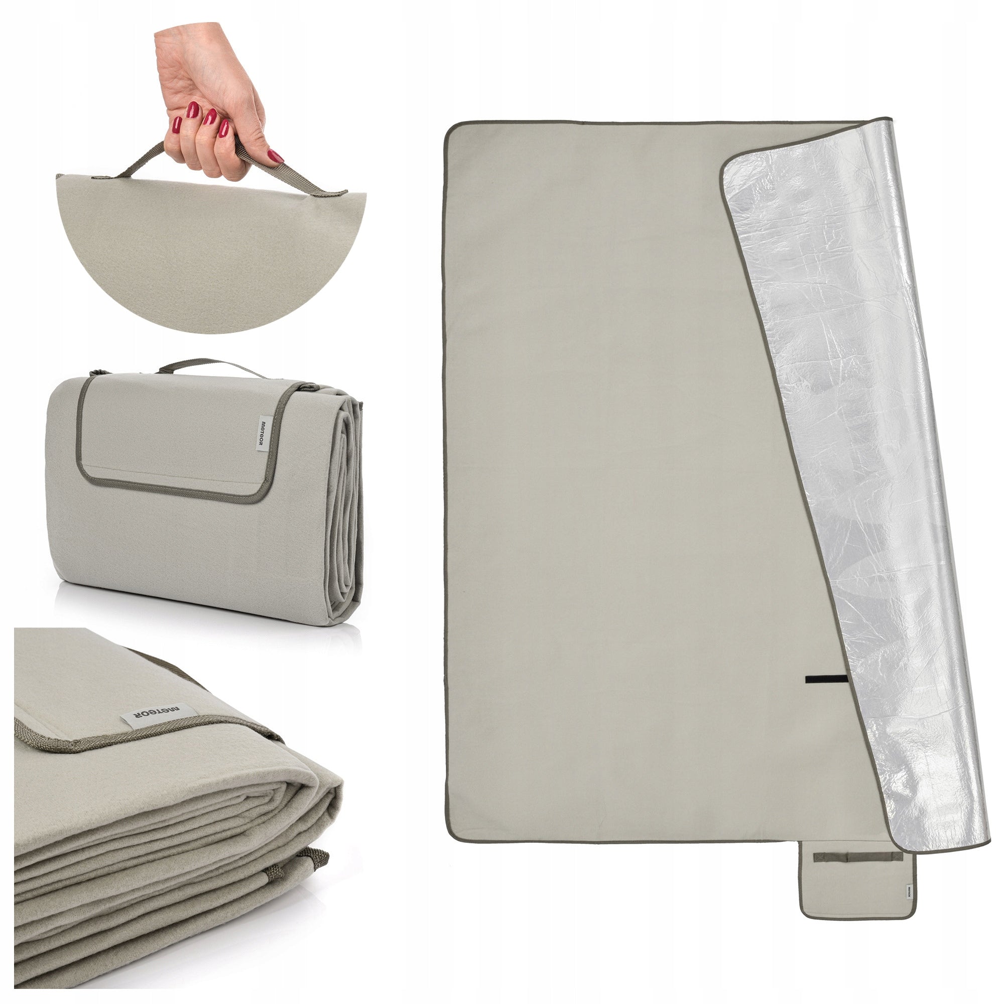 BEACH PICNIC BLANKET METEOR 190x150 cm ALU with 3 layer Velcro insulation