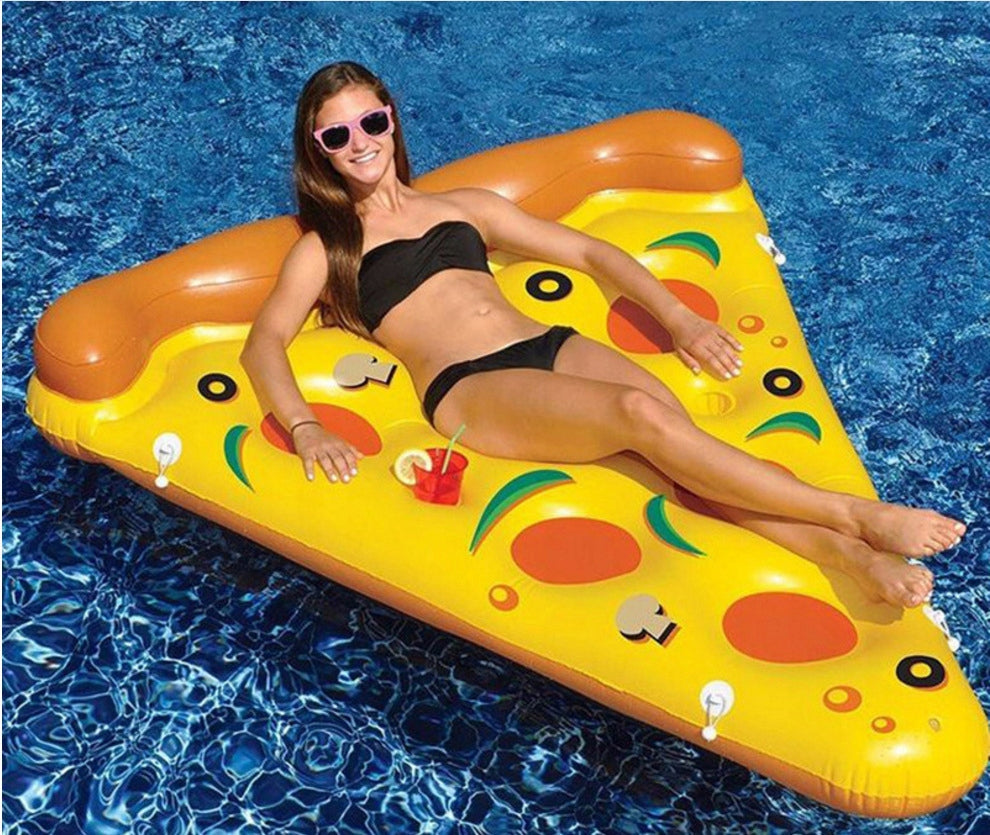 BEACH PIZZA INFLATABLE MATTRESS LARGE FOR BEACHES SWIMMING CUP HOLDER