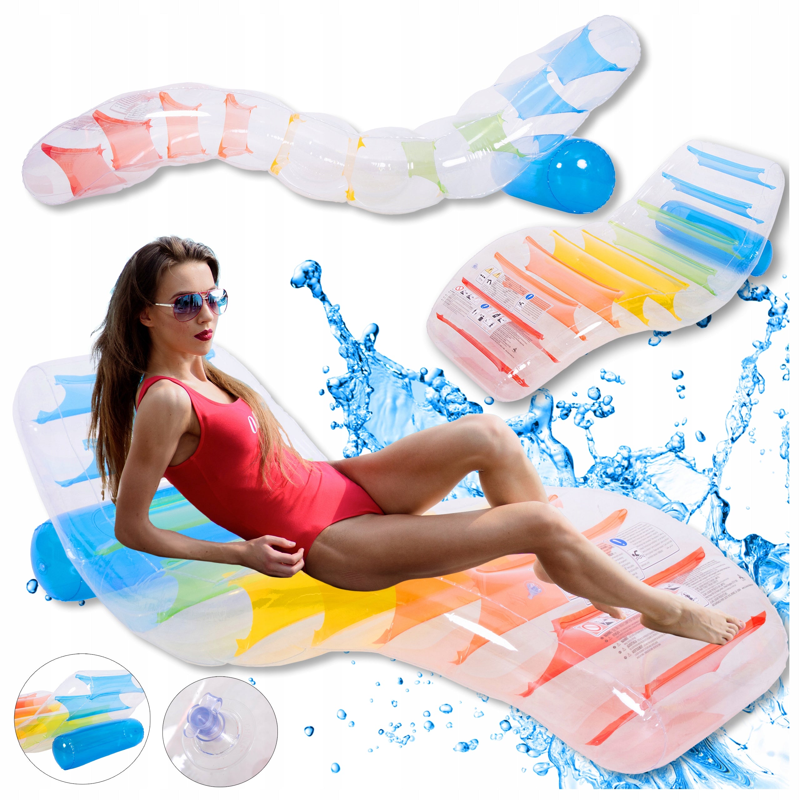 BEACH PUMPED MATTRESS INFLATABLE SWIMMING CHAIR POOL ISLAND 168x88