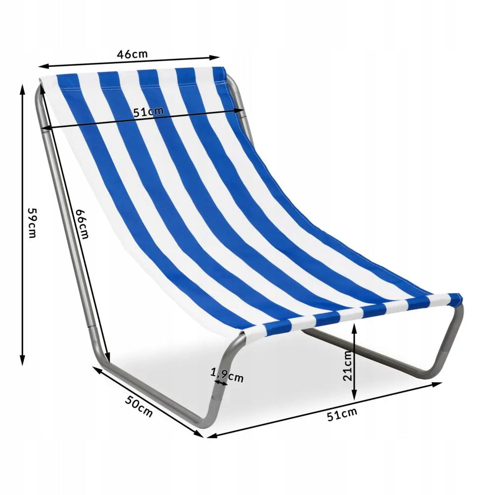 BEACH STEEL GARDEN LOUNGER STRIPED HIKING FABRIC + BAG Packaging status original