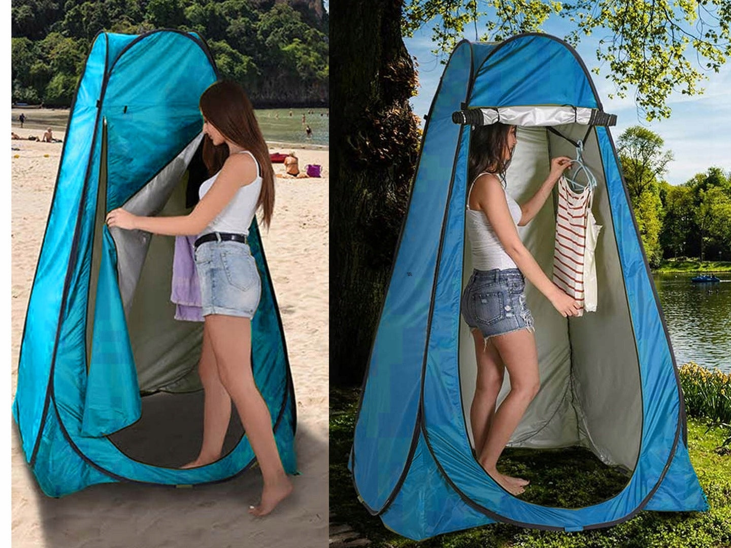 BEACH TENT CAMPING TOILET CHANGING ROOM CABIN PORTABLE TOILET Color blue