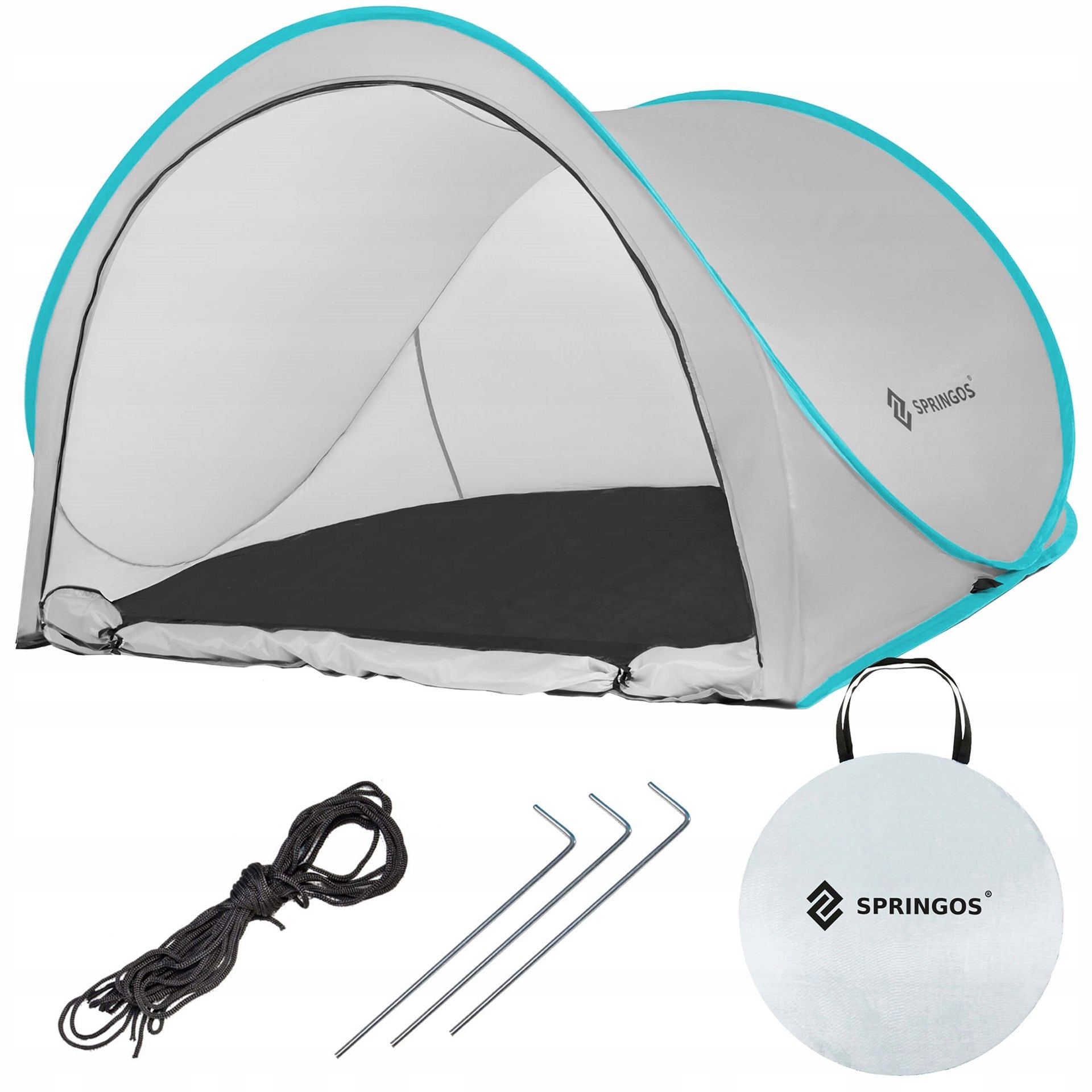 BEACH TENT SELF-FOLDING LARGE TOURIST SCREEN FOR BEACH XXL 50 UV Color gray