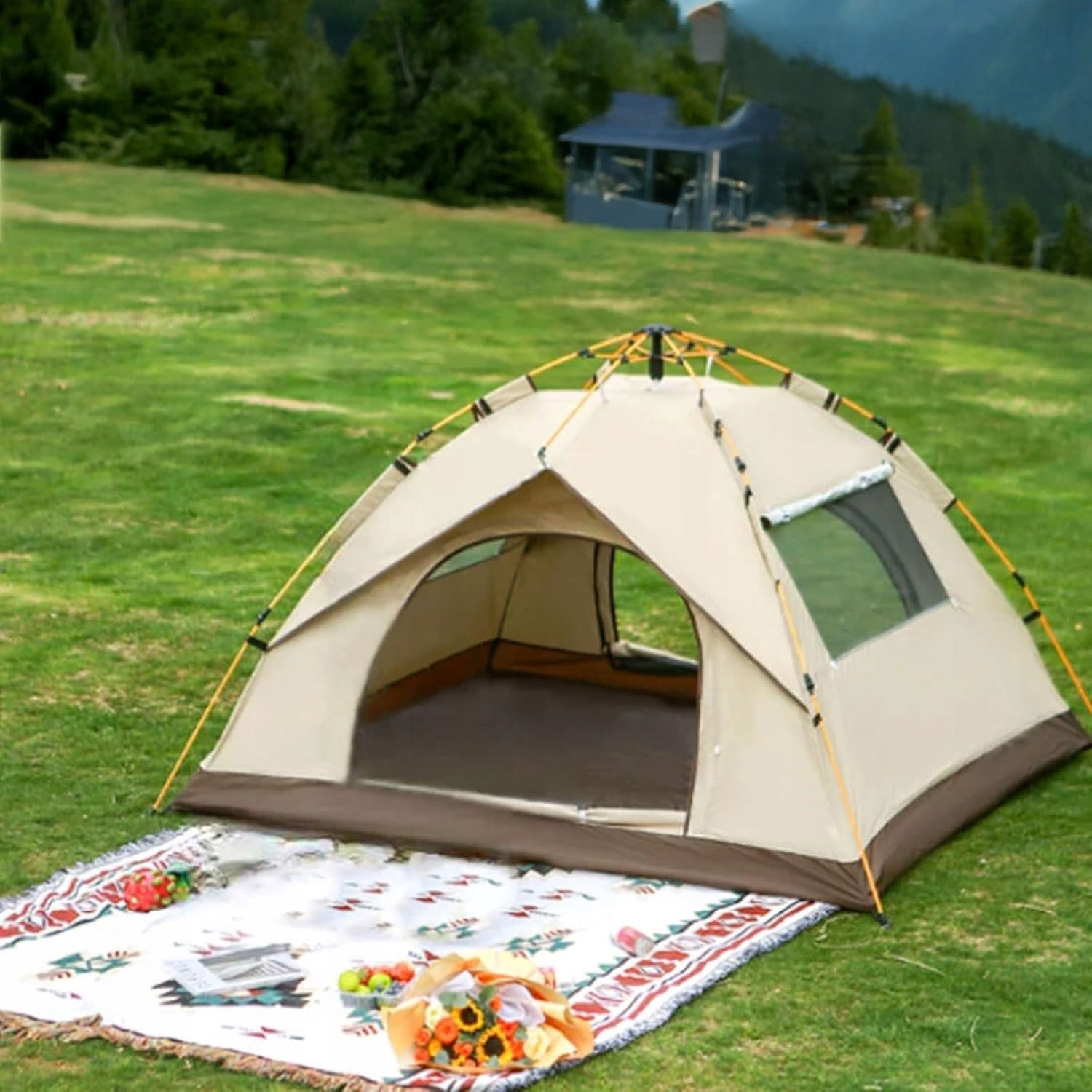 BEACH TENT SELF-FOLDING SCREEN AUTOMATIC WITH 2 DOORS+2 WINDOWS Manufacturer code 4856