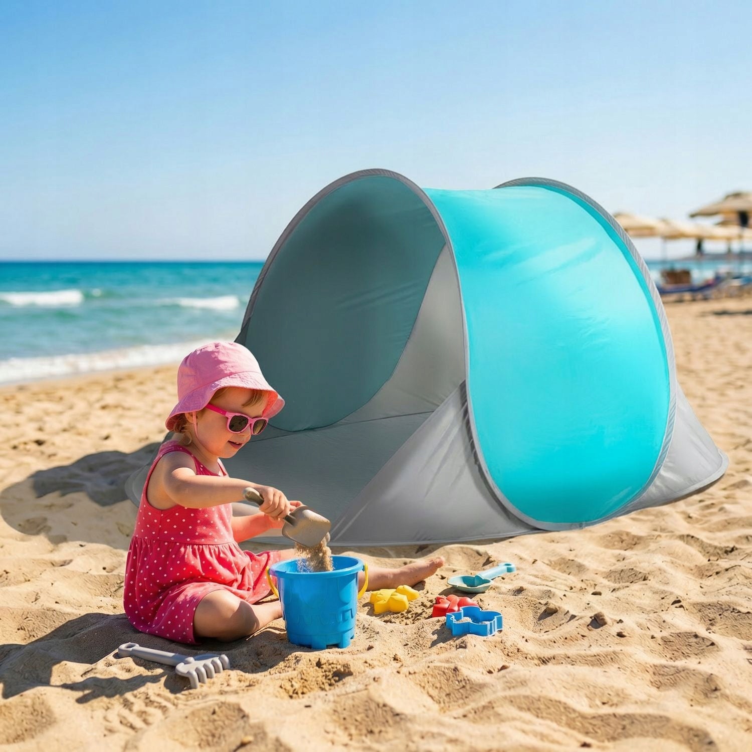 BEACH TENT SELF-FOLDING SCREEN CLOSED QUICK POP UP UV50 OUTTEC Brand Outtec