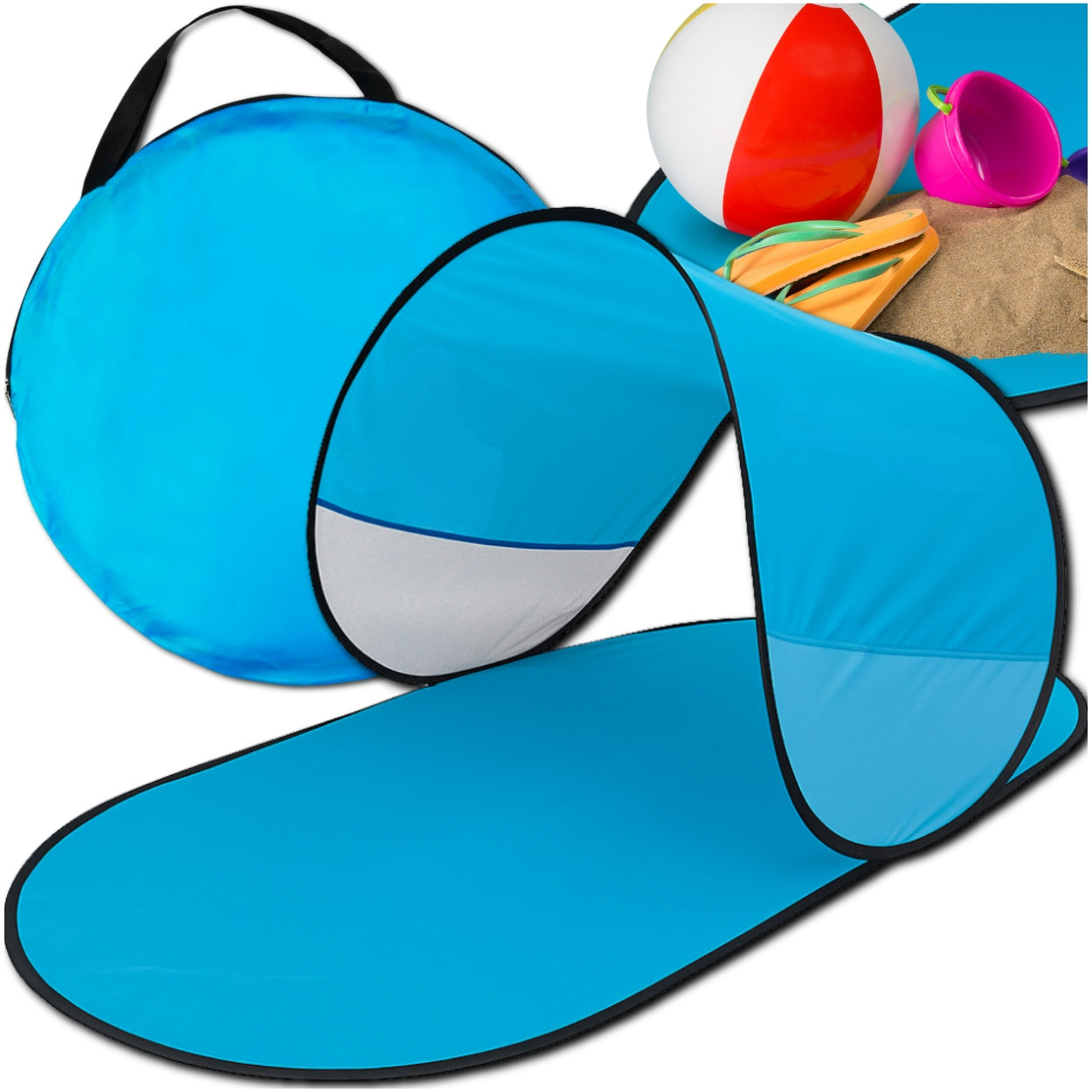 BEACH TENT SELF-FOLDING SCREEN FOR BEACH LARGE GARDEN + HERRING