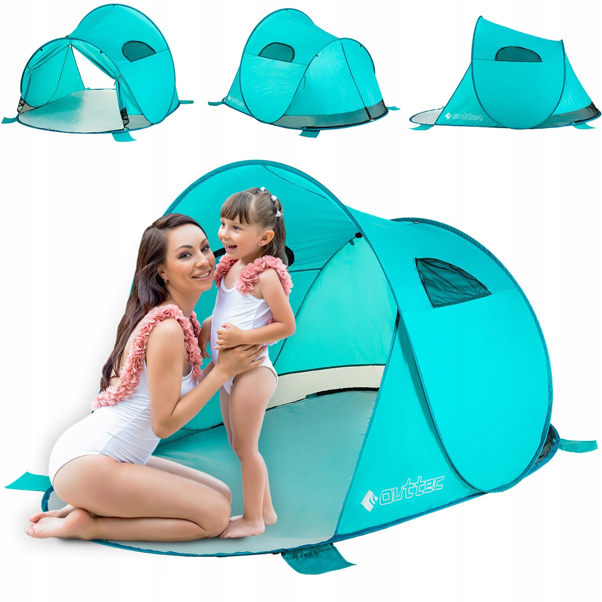 BEACH TENT SELF-FOLDING UV50 WINDOW VENTILATION XXL OUTTEC