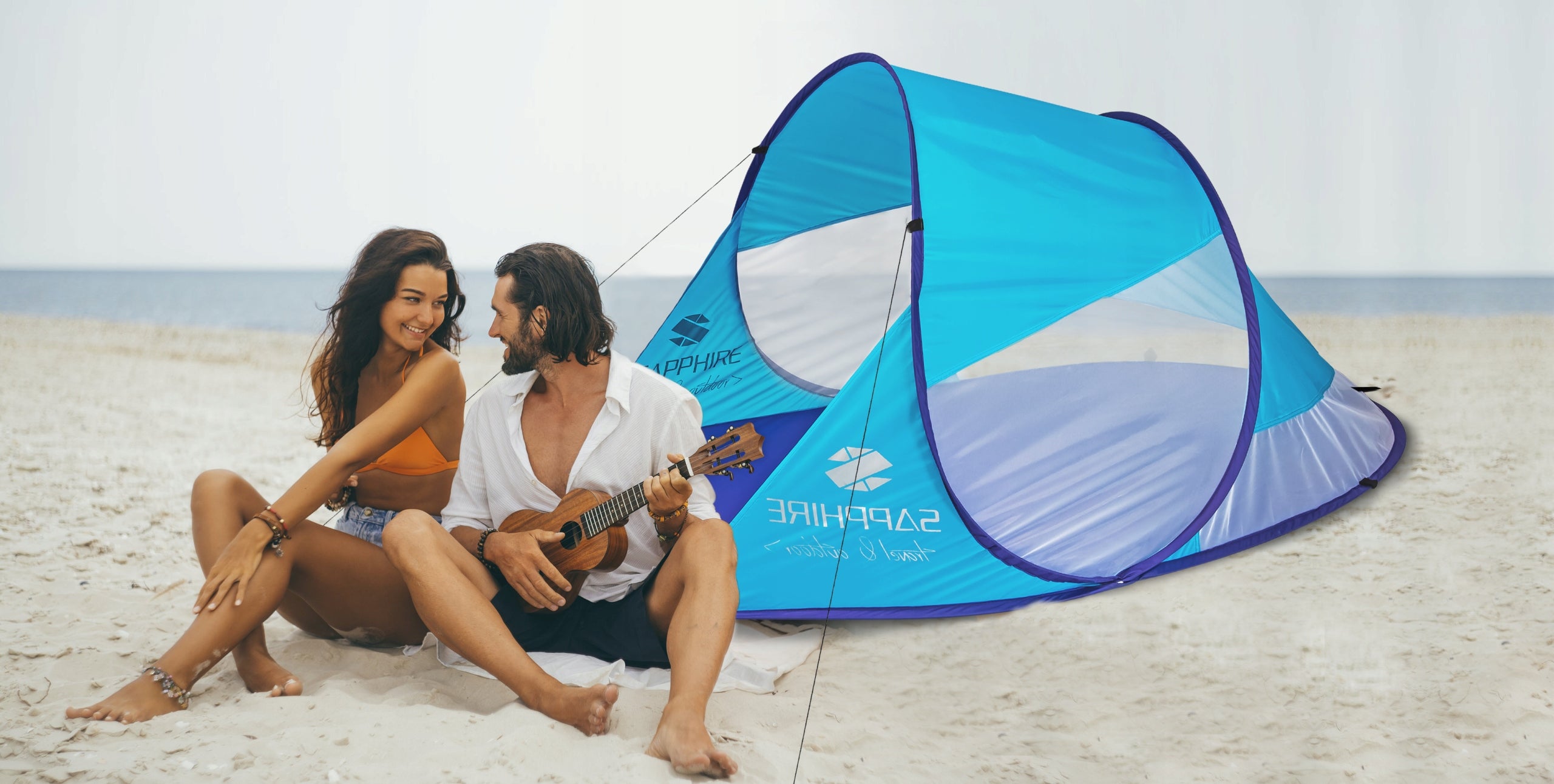 BEACH TENT self-folding SCREEN large GARDEN tourist UV FILTER Brand Sapphire