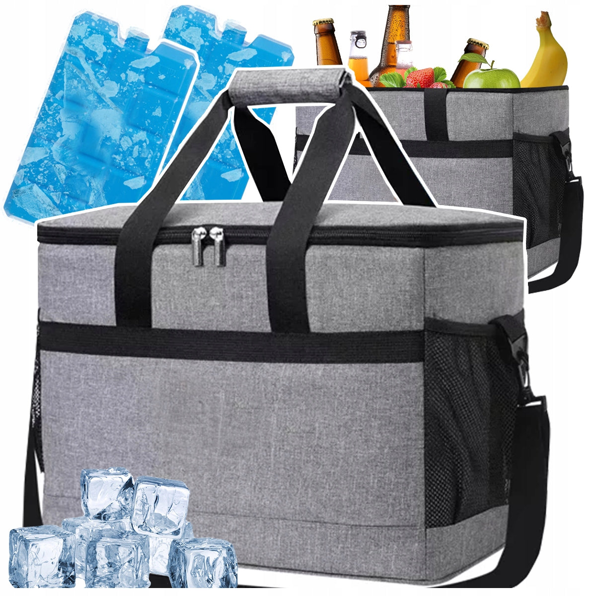 BEACH THERMAL BAG PICNIC Tourist Refrigerator Large 40 Liters+Inserts Packaging status original