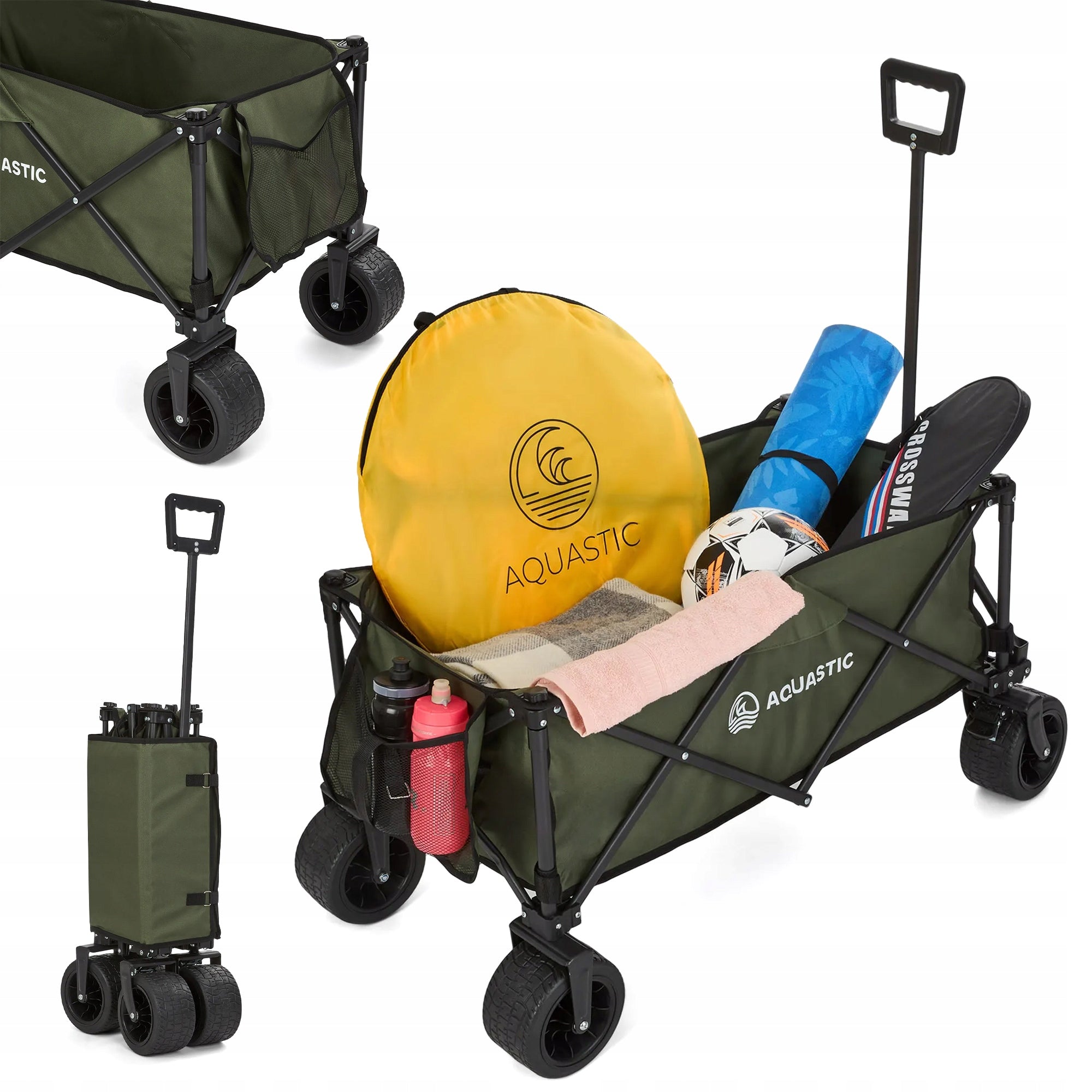 BEACH TROLLEY FOLDING GARDEN TOURIST 127L AQUASTIC CARO TRAILER
