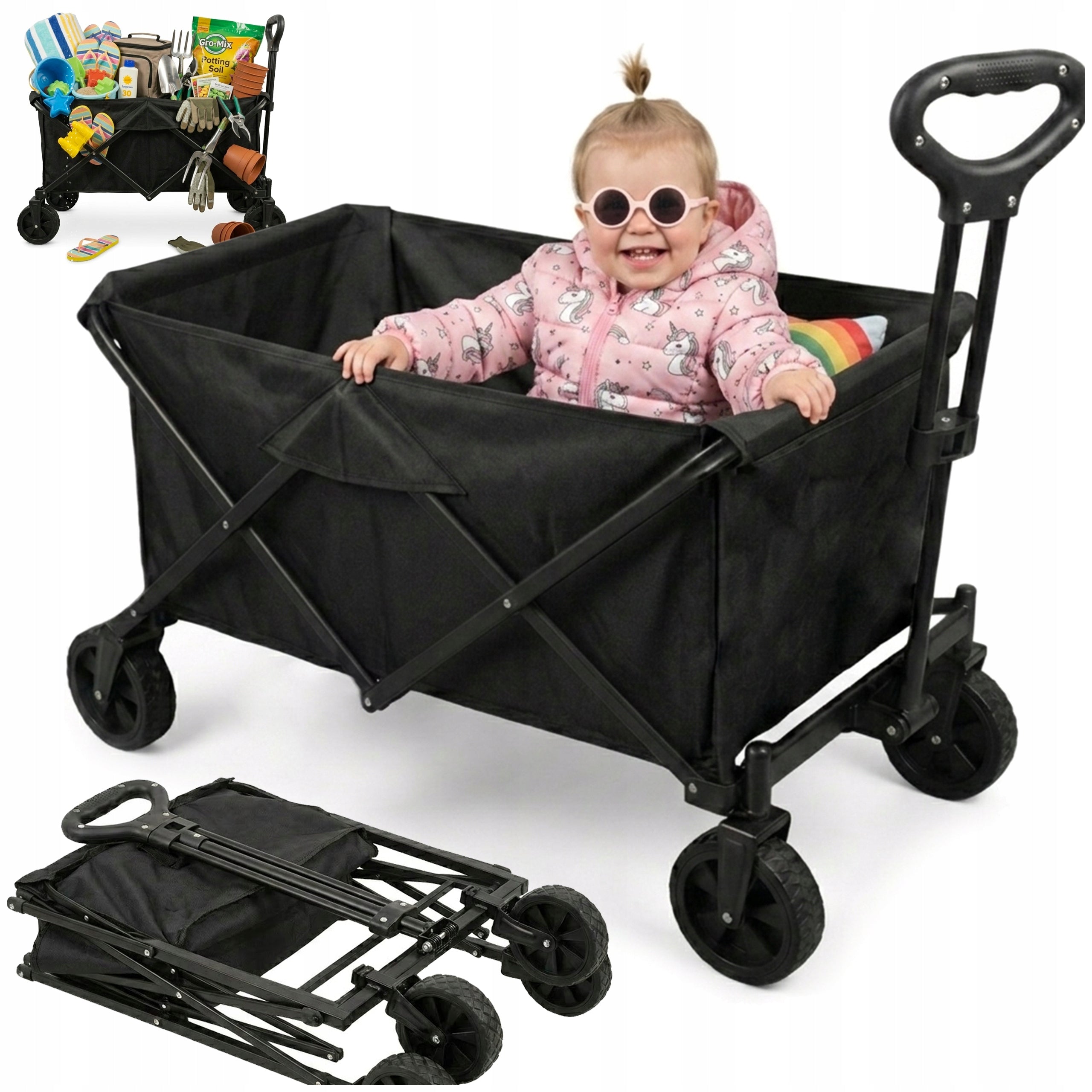 BEACH TROLLEY FOLDING TOURIST GARDEN TRANSPORT CAMPING 100L