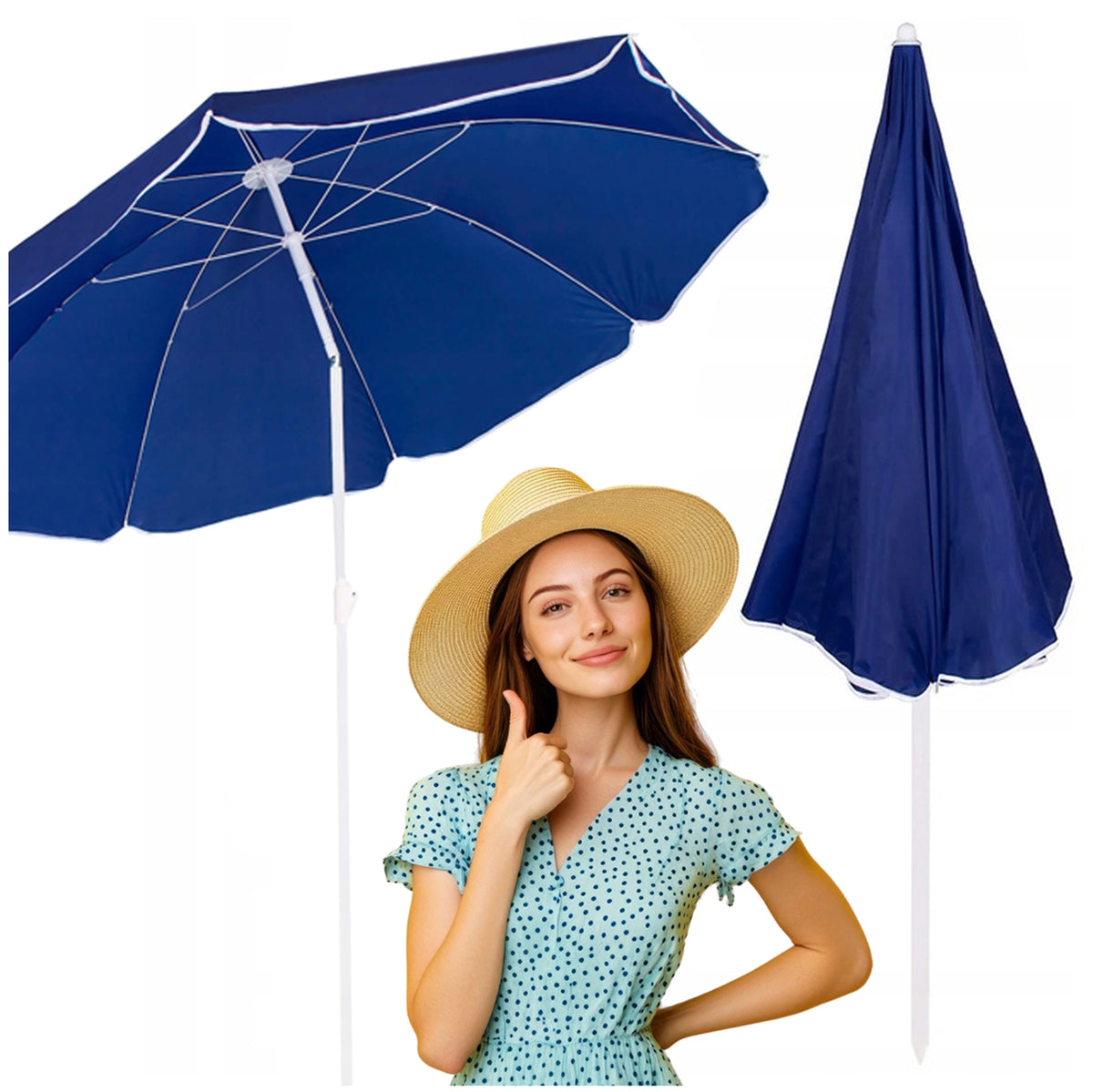 BEACH UMBRELLA GARDEN BEACH LARGE BROKEN FOLDING 180cm BALCONY STRONG